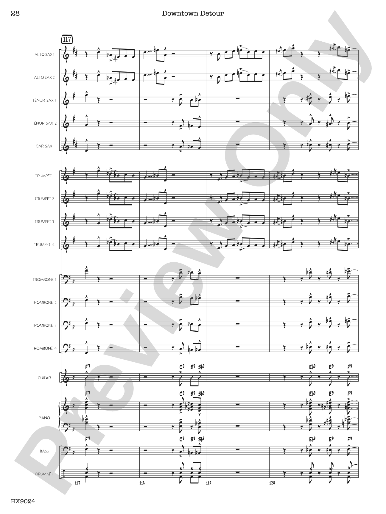 Downtown Detour: Jazz Ensemble Conductor Score & Parts
