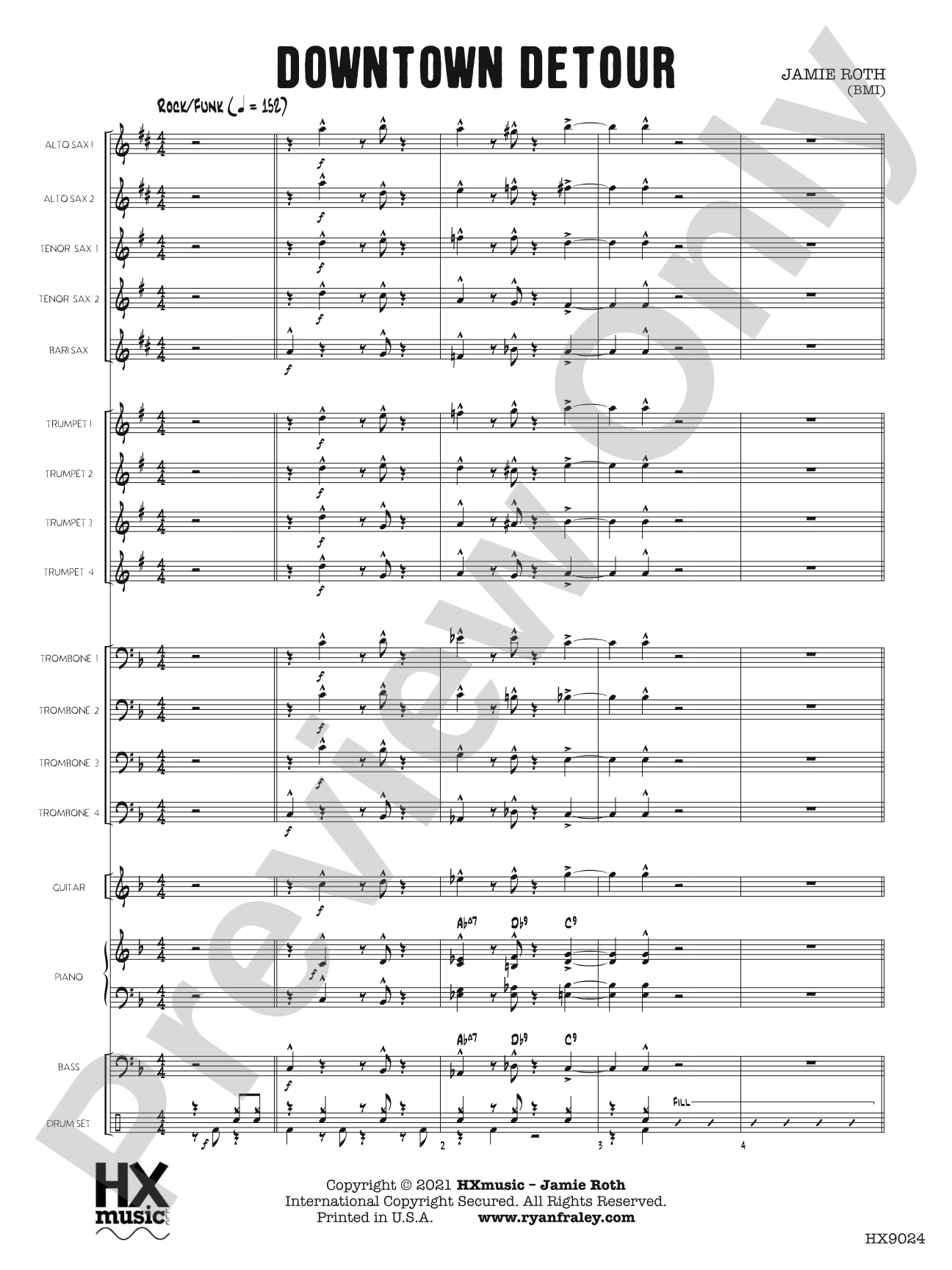 Downtown Detour: Jazz Ensemble Conductor Score & Parts