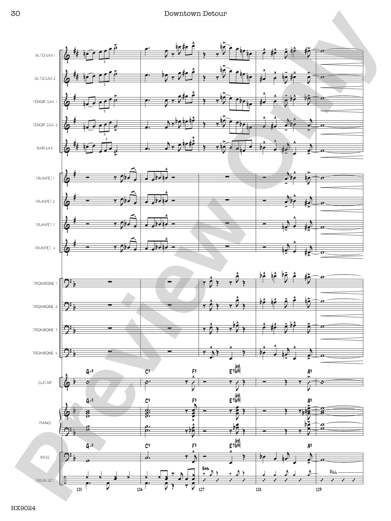 Downtown Detour: Jazz Ensemble Conductor Score & Parts
