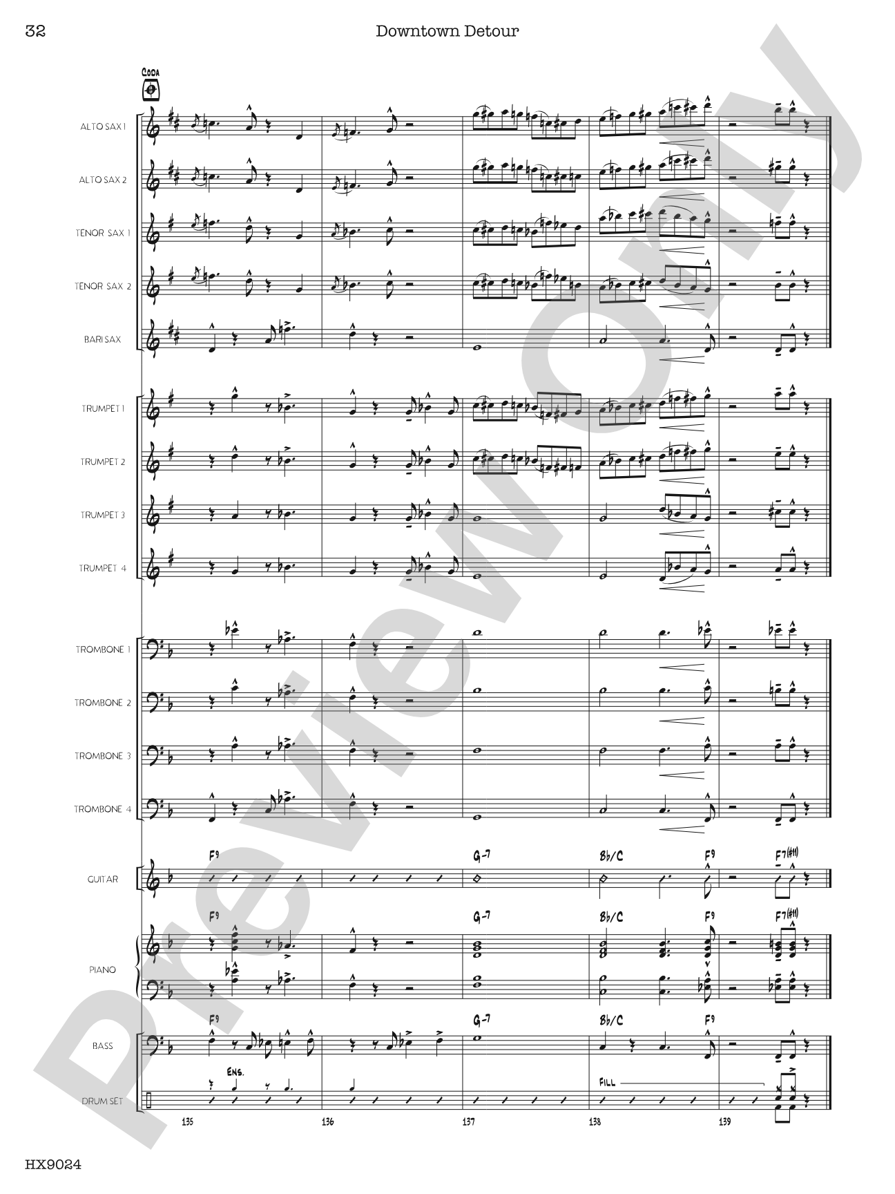 Downtown Detour: Jazz Ensemble Conductor Score & Parts