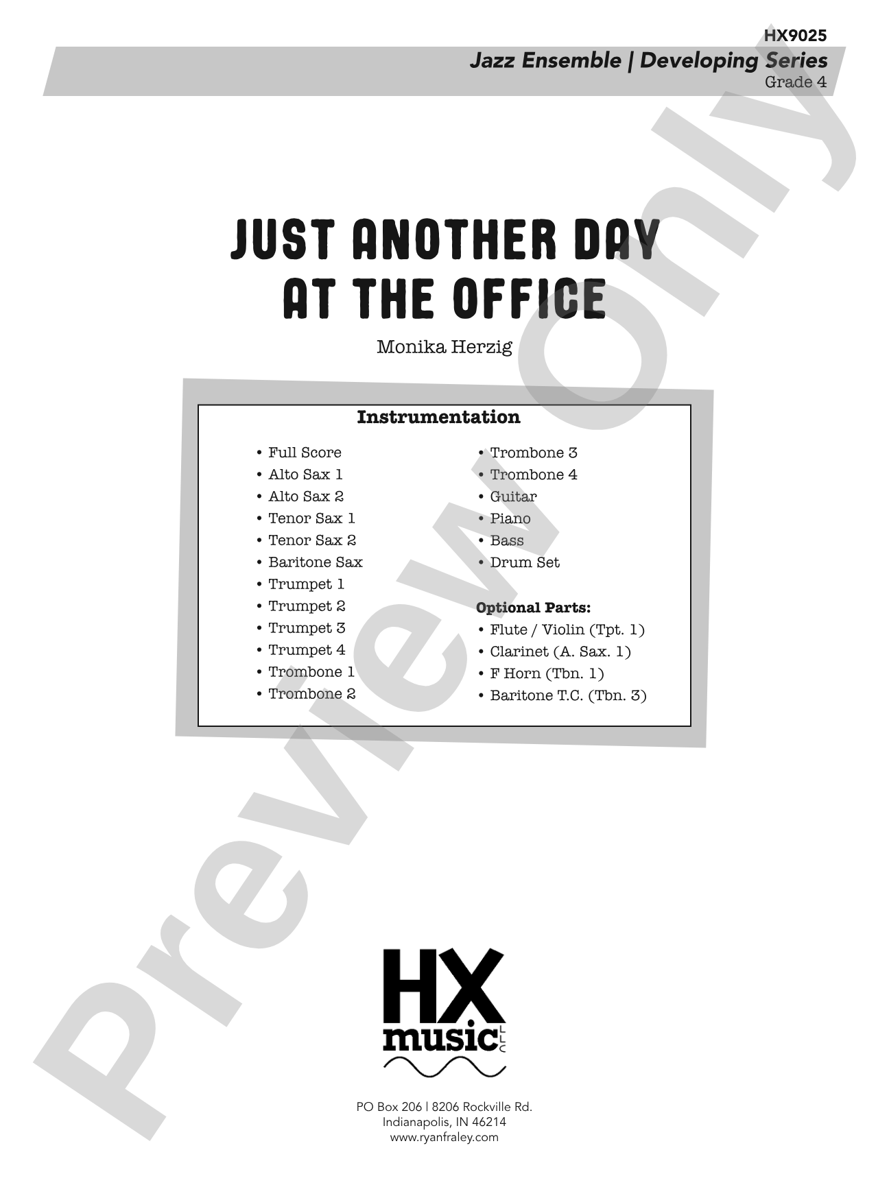 Just Another Day at the Office: Jazz Ensemble Conductor Score & Parts