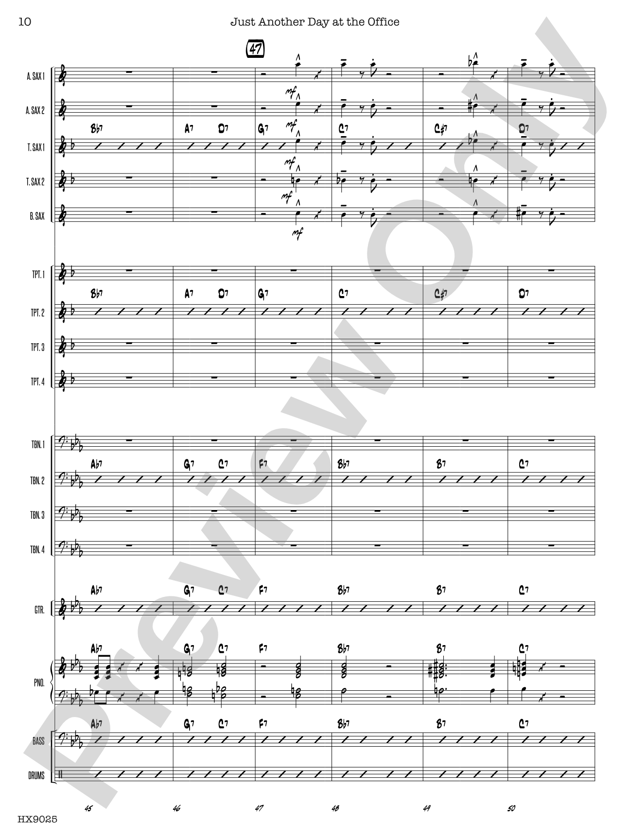 Just Another Day at the Office: Jazz Ensemble Conductor Score & Parts