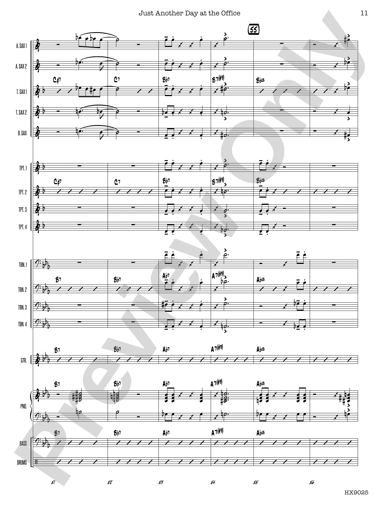 Just Another Day at the Office: Jazz Ensemble Conductor Score & Parts