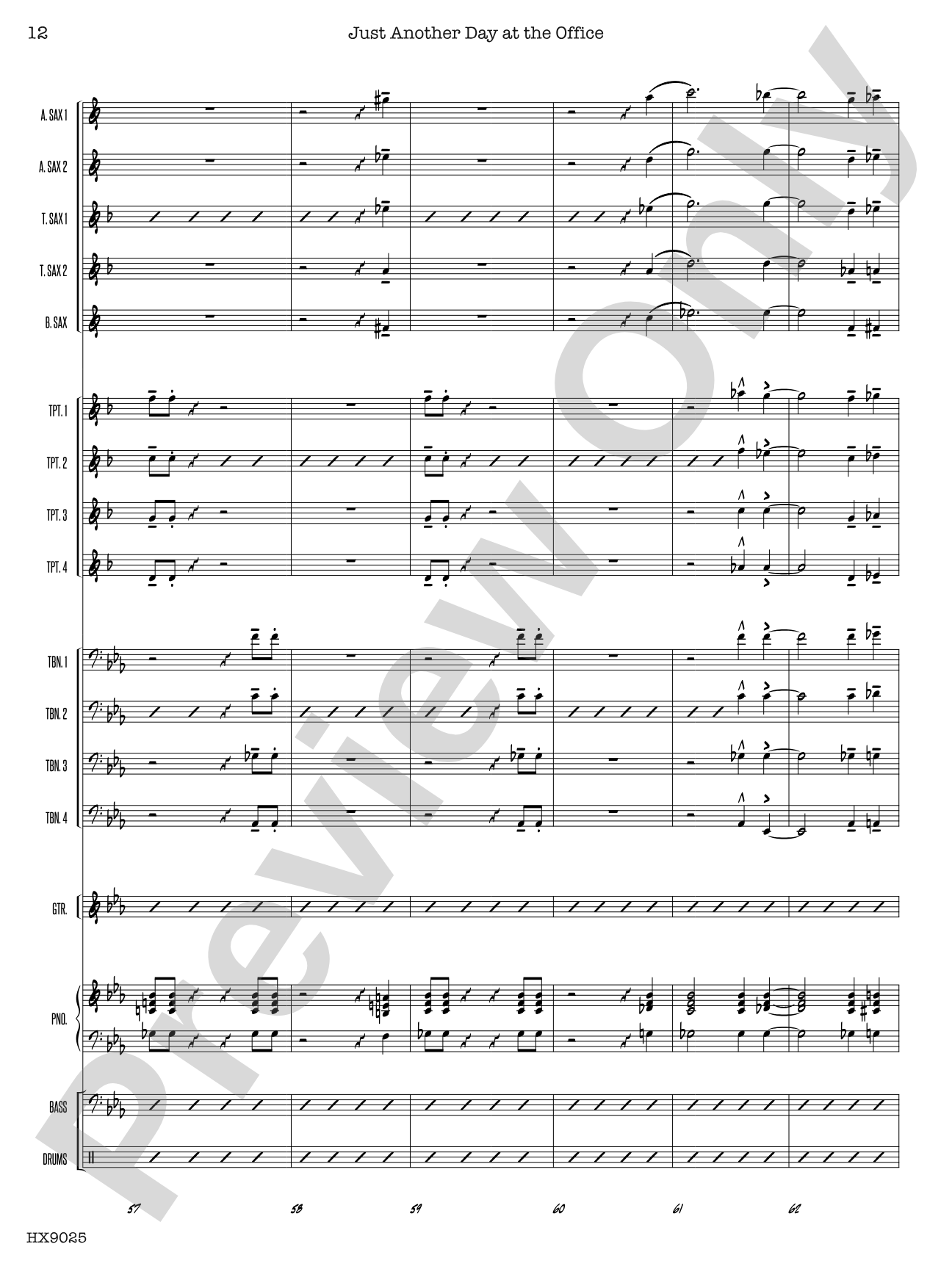 Just Another Day at the Office: Jazz Ensemble Conductor Score & Parts