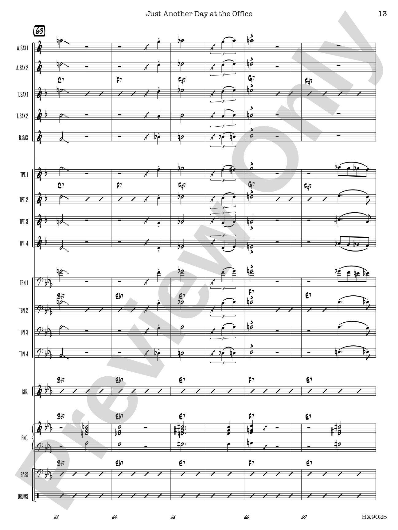 Just Another Day at the Office: Jazz Ensemble Conductor Score & Parts