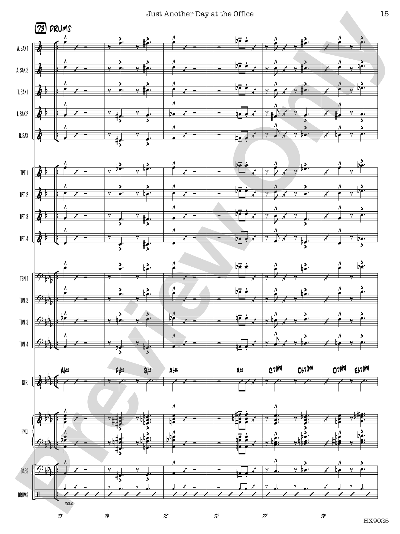 Just Another Day at the Office: Jazz Ensemble Conductor Score & Parts