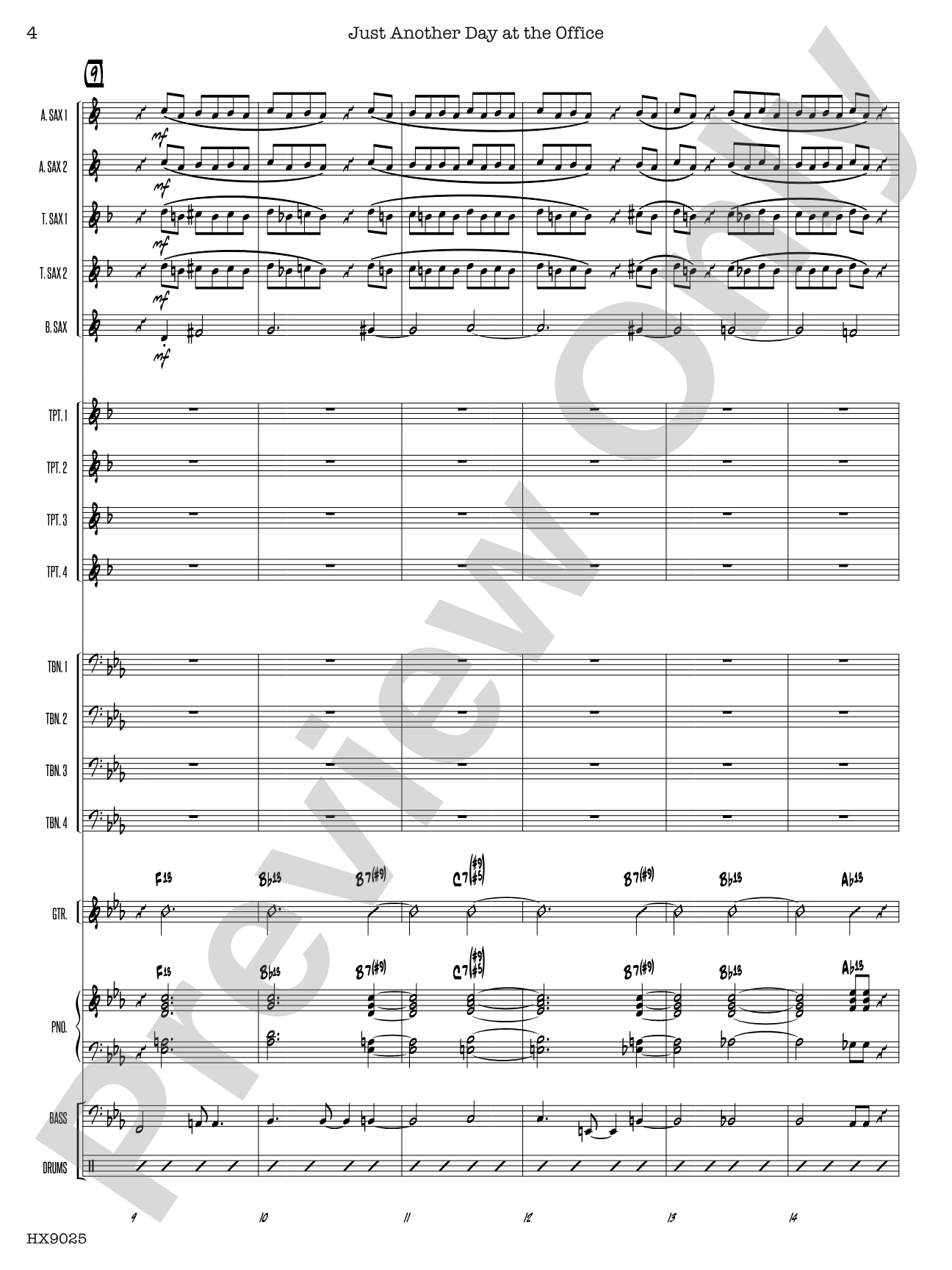 Just Another Day at the Office: Jazz Ensemble Conductor Score & Parts