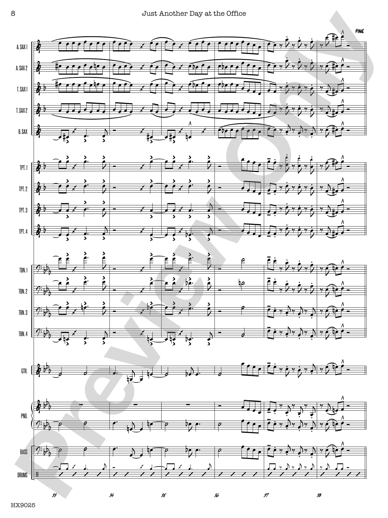 Just Another Day at the Office: Jazz Ensemble Conductor Score & Parts