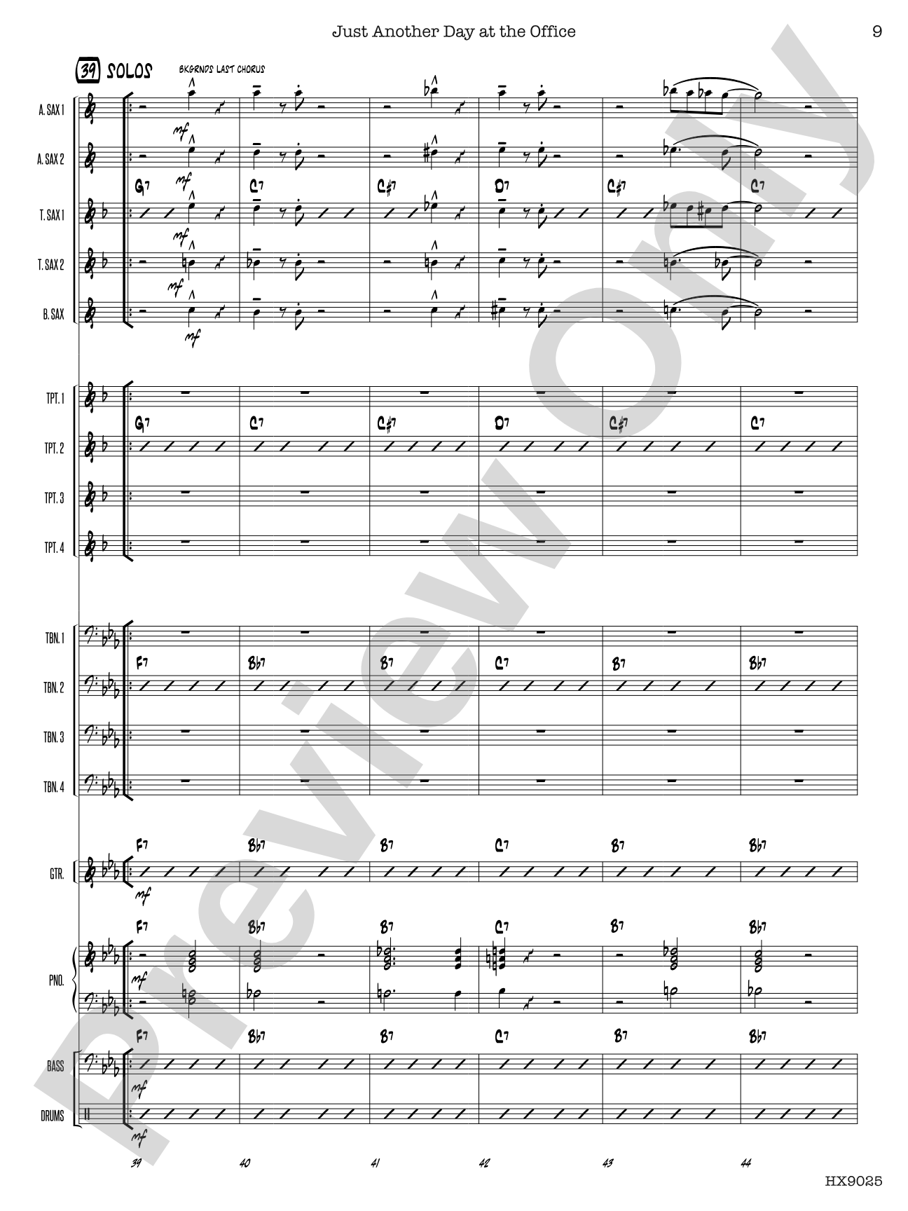 Just Another Day at the Office: Jazz Ensemble Conductor Score & Parts