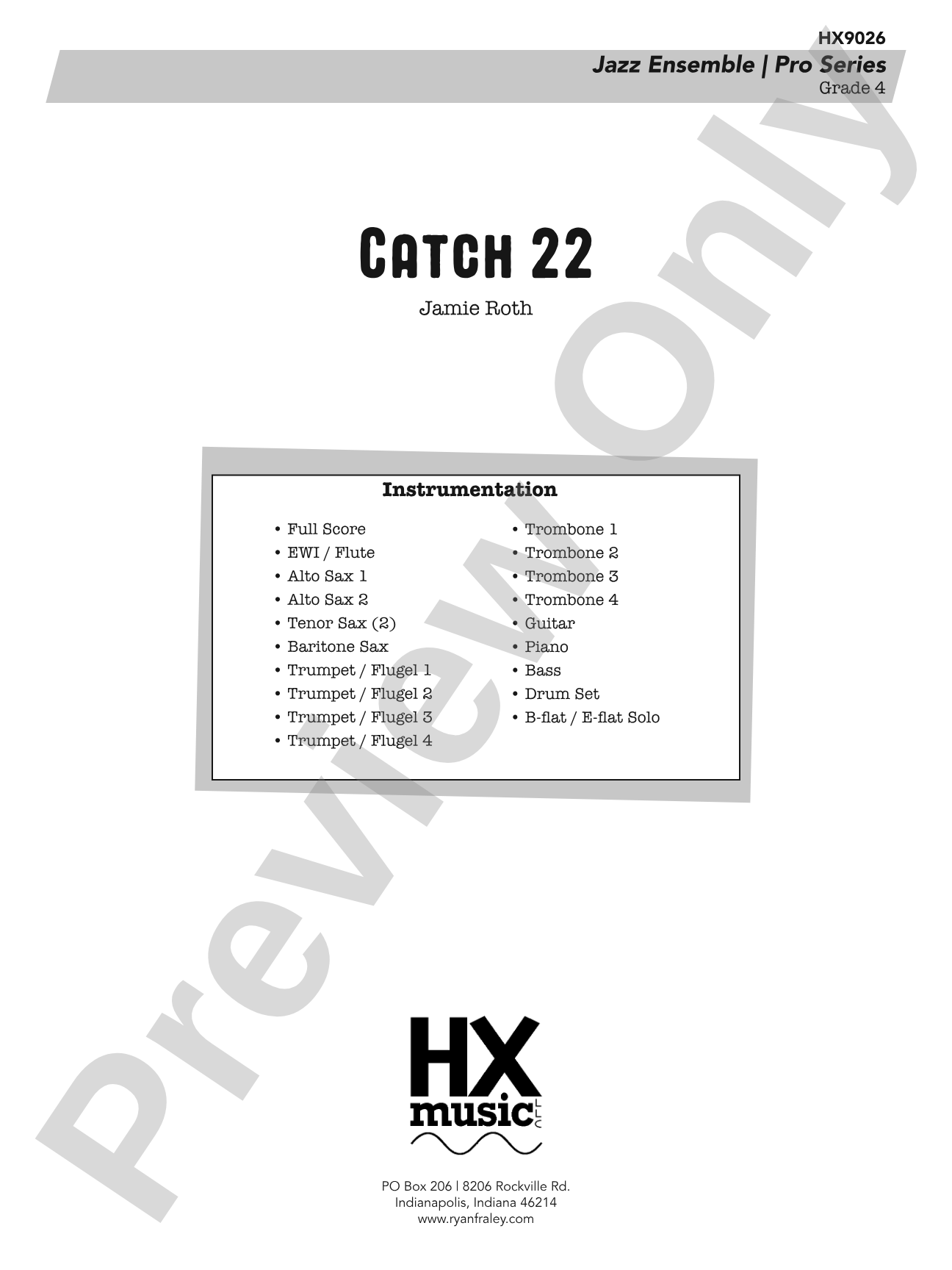 Catch 22: Jazz Ensemble Conductor Score & Parts