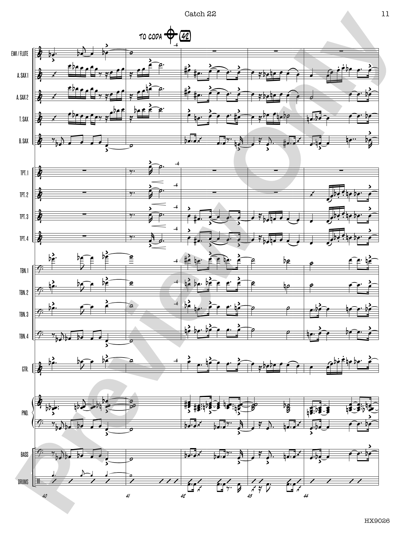Catch 22: Jazz Ensemble Conductor Score & Parts