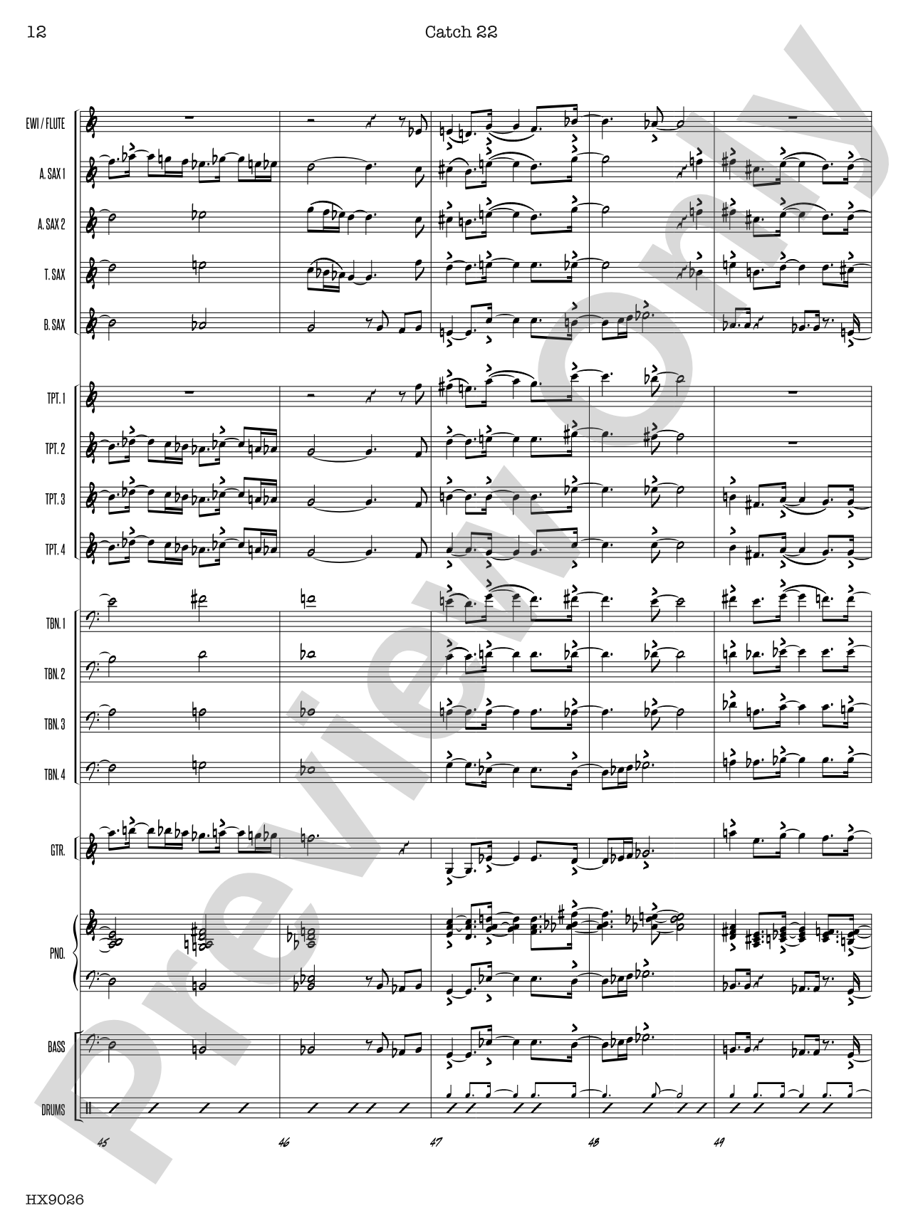 Catch 22: Jazz Ensemble Conductor Score & Parts