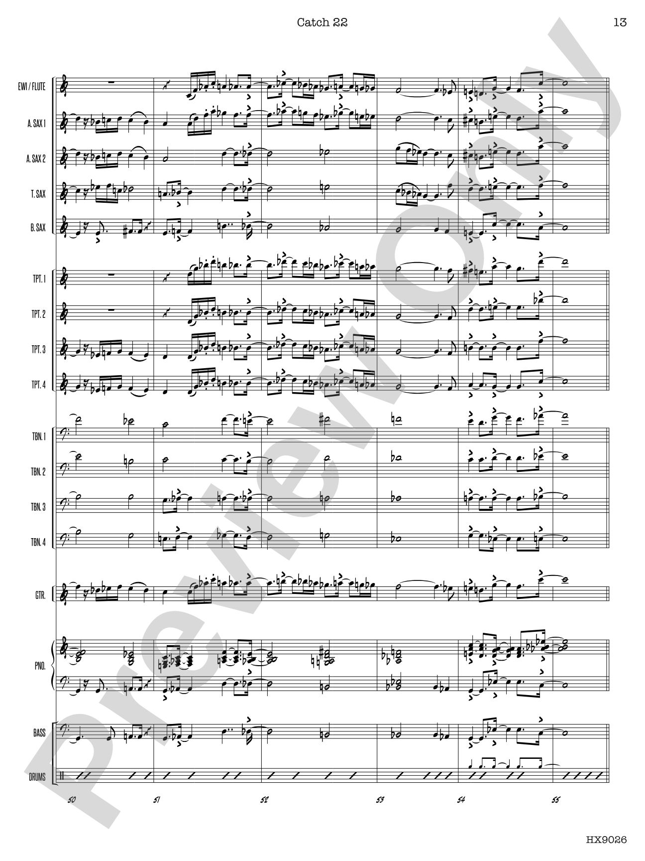 Catch 22: Jazz Ensemble Conductor Score & Parts
