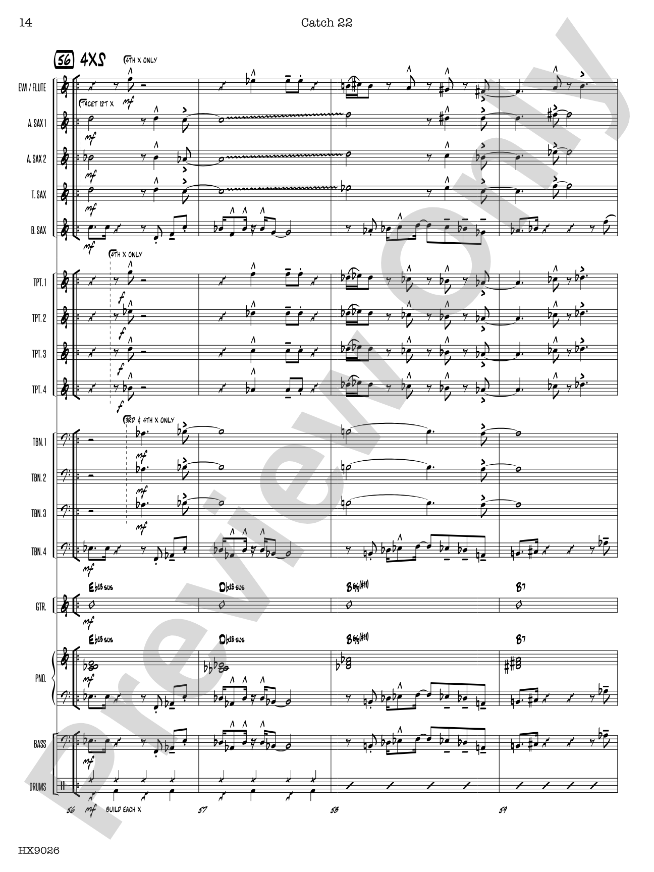 Catch 22: Jazz Ensemble Conductor Score & Parts