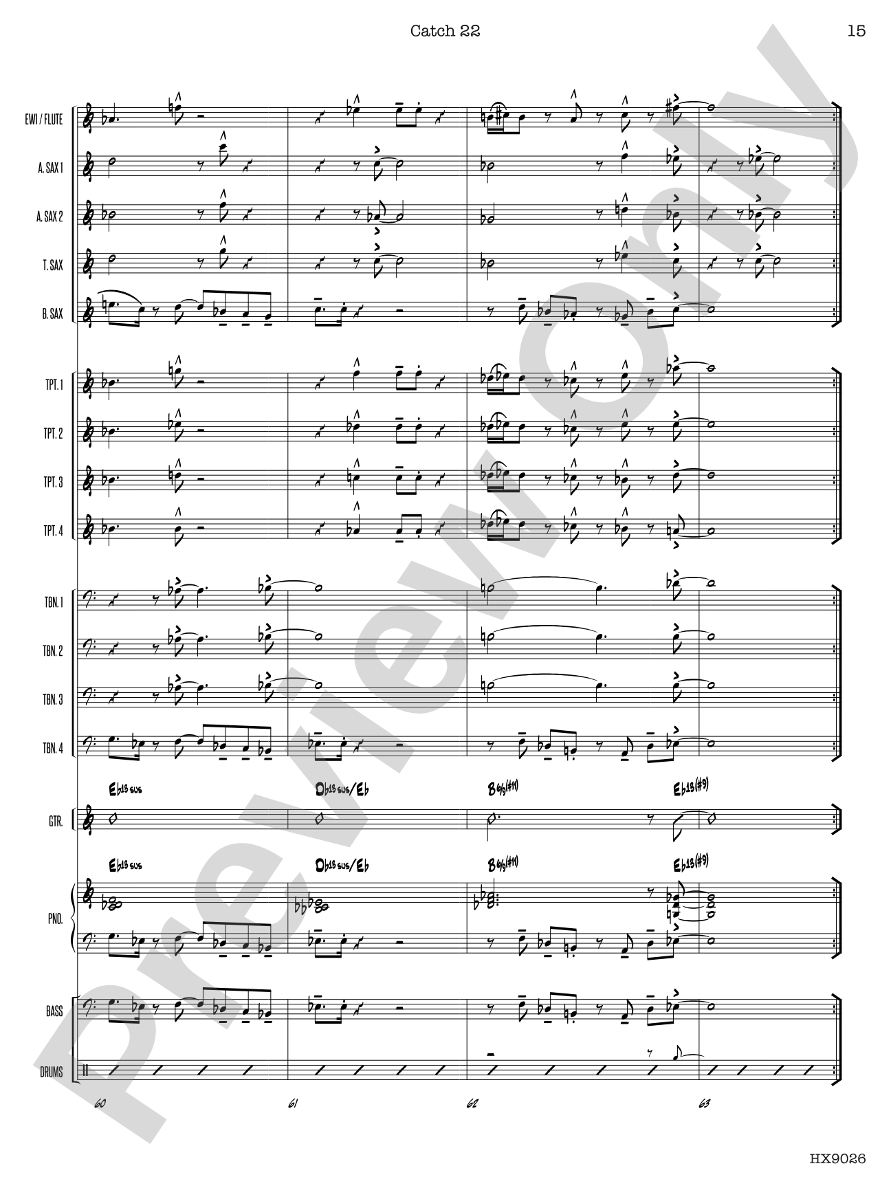 Catch 22: Jazz Ensemble Conductor Score & Parts