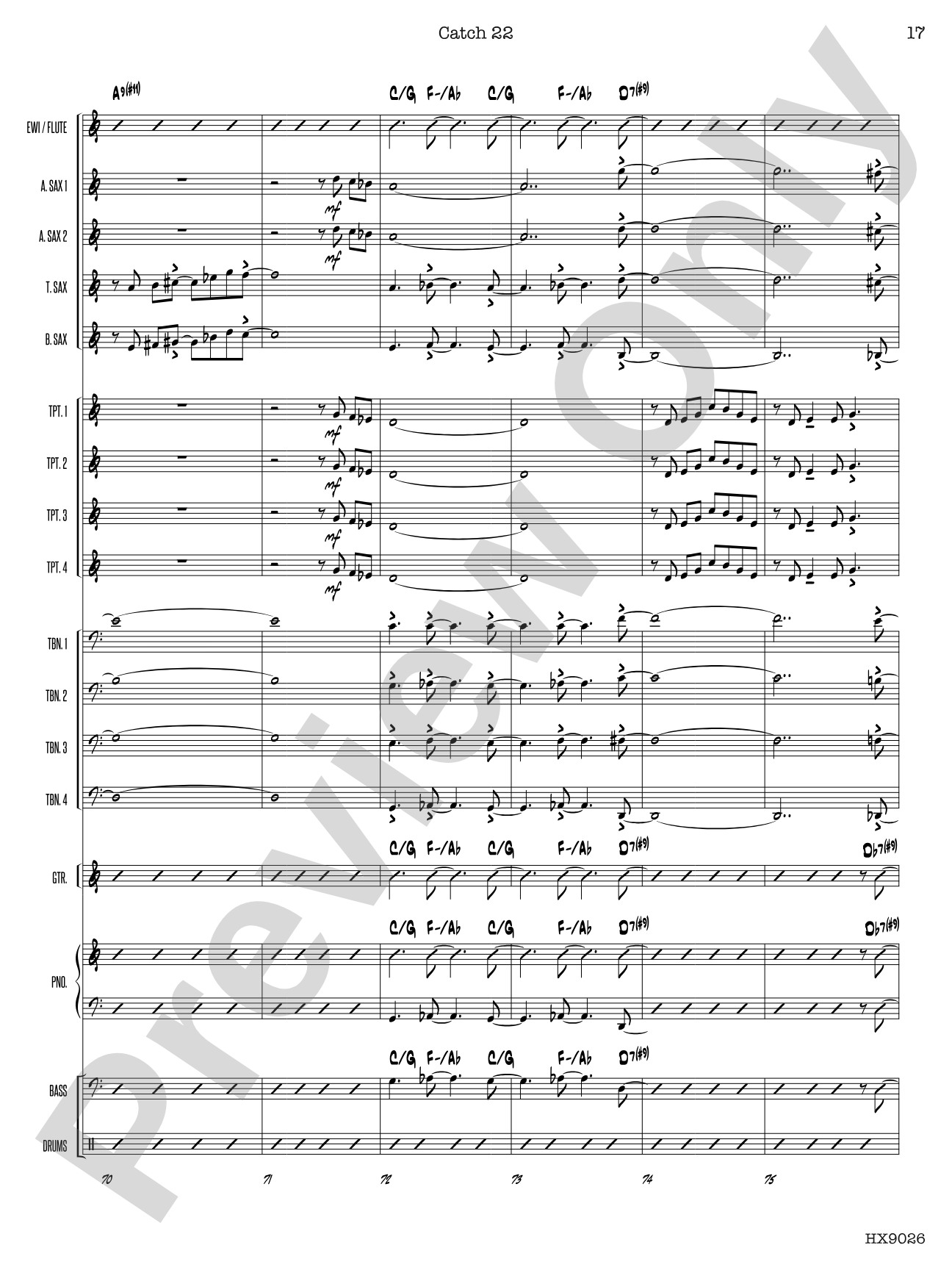 Catch 22: Jazz Ensemble Conductor Score & Parts