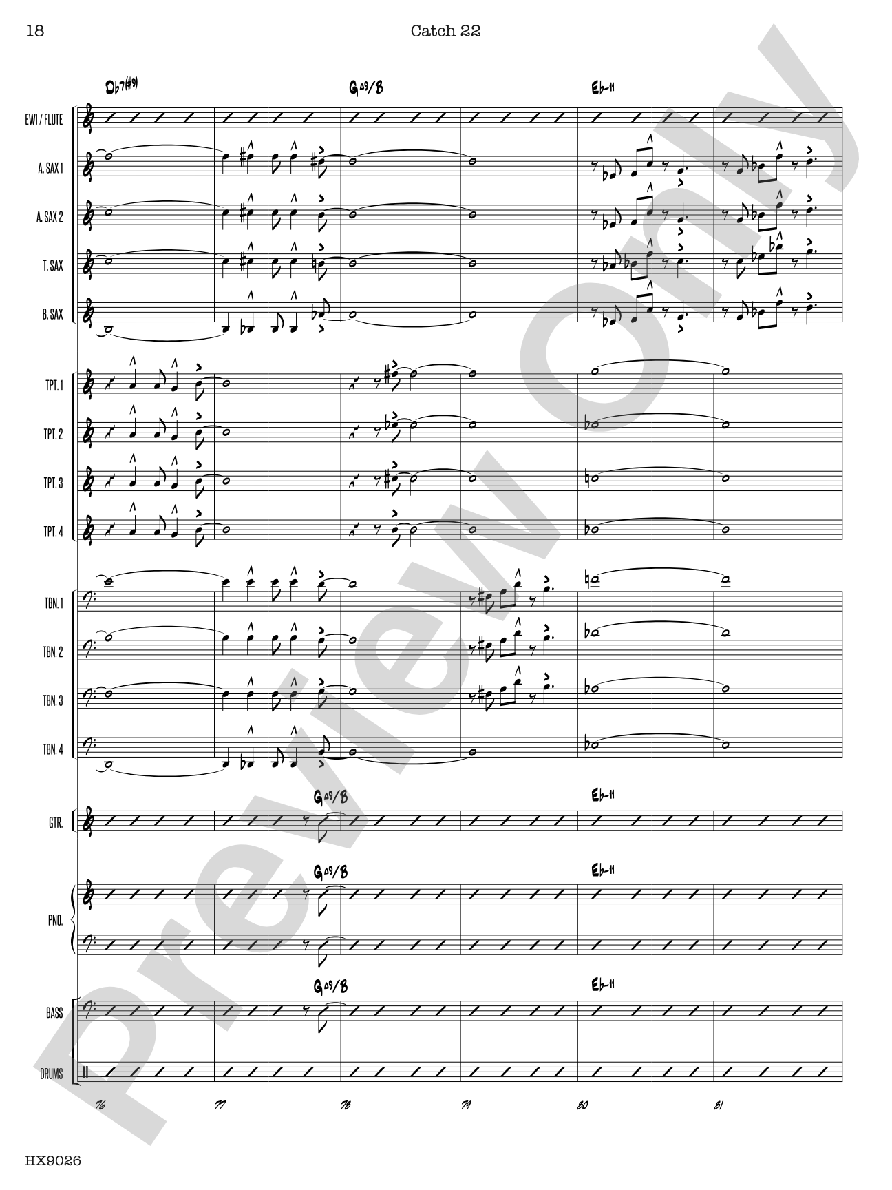 Catch 22: Jazz Ensemble Conductor Score & Parts