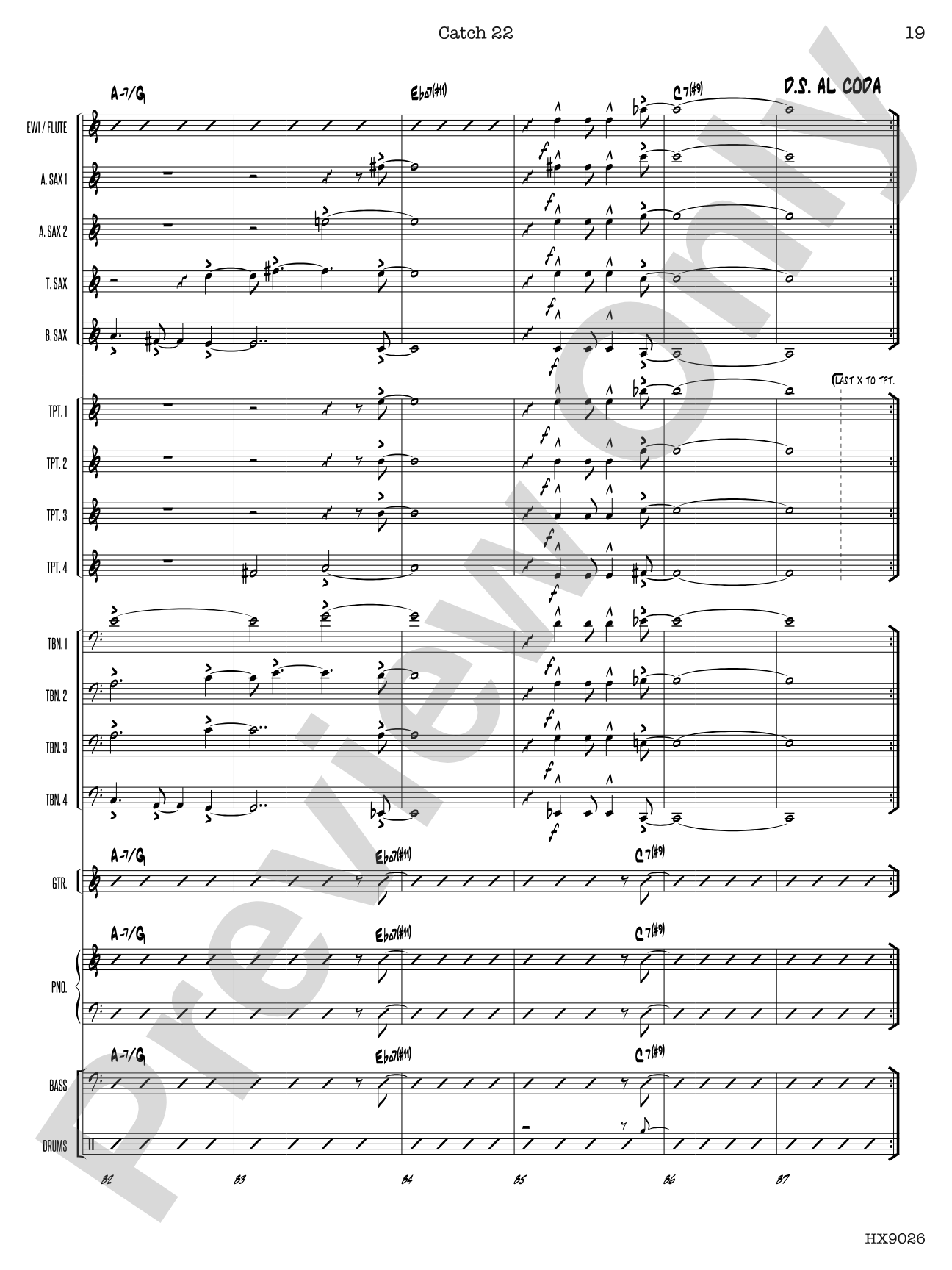 Catch 22: Jazz Ensemble Conductor Score & Parts