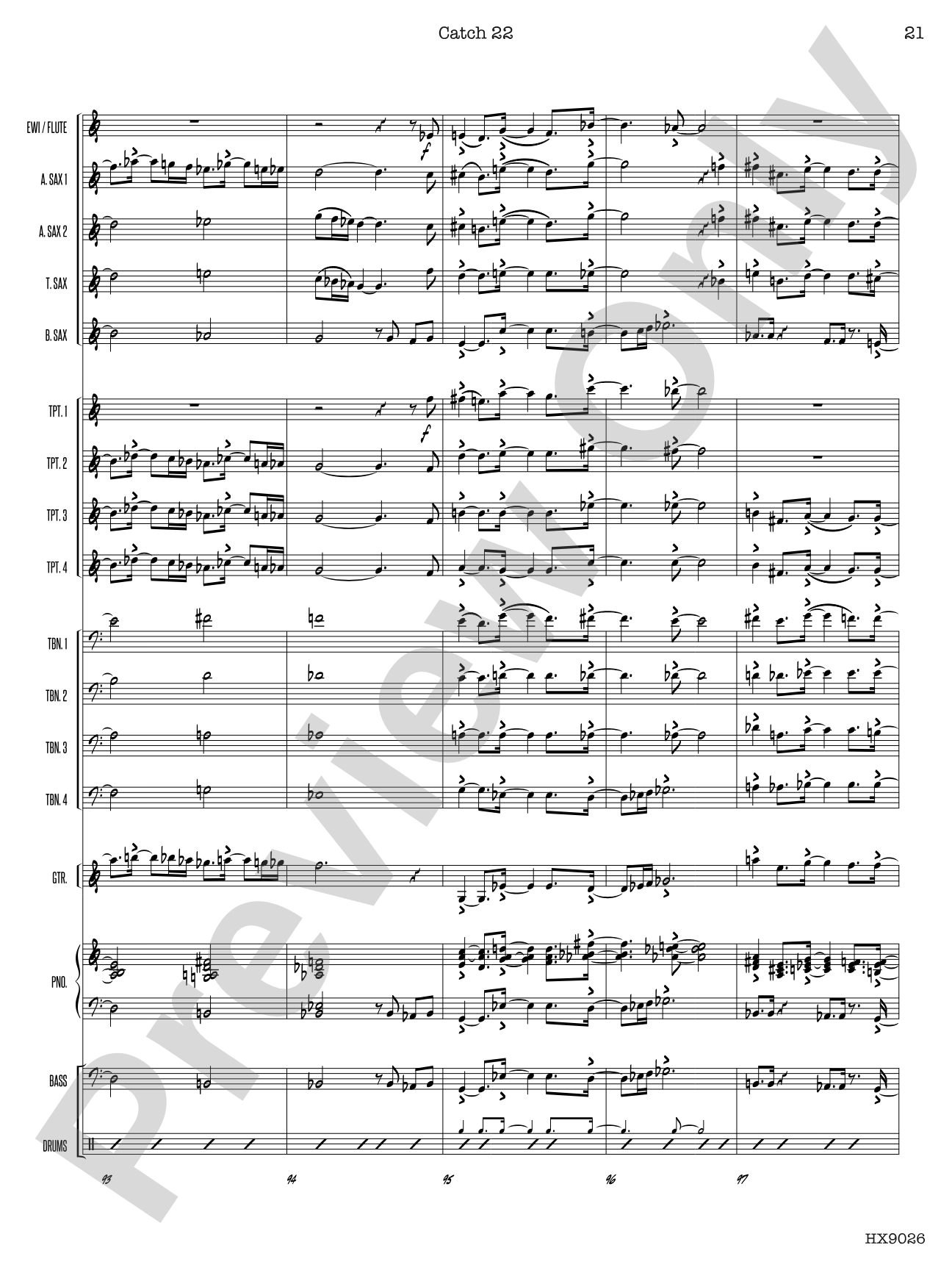 Catch 22: Jazz Ensemble Conductor Score & Parts