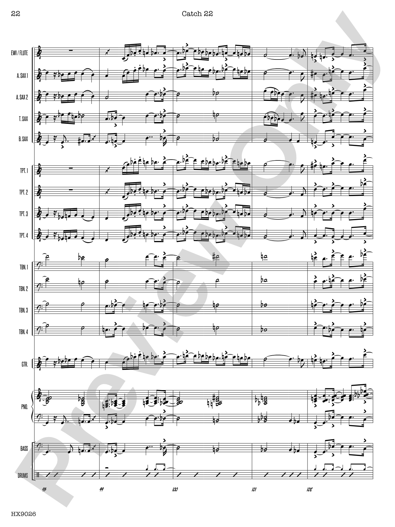 Catch 22: Jazz Ensemble Conductor Score & Parts