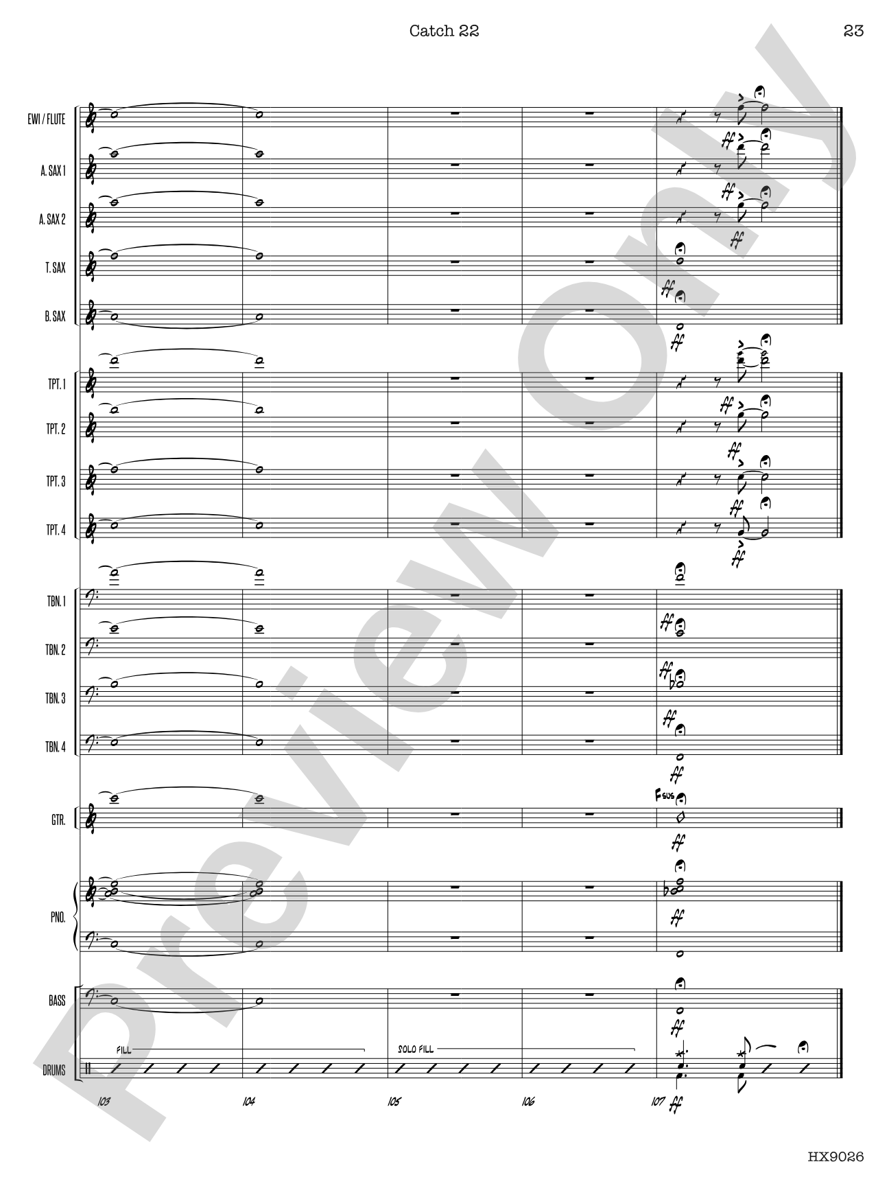 Catch 22: Jazz Ensemble Conductor Score & Parts
