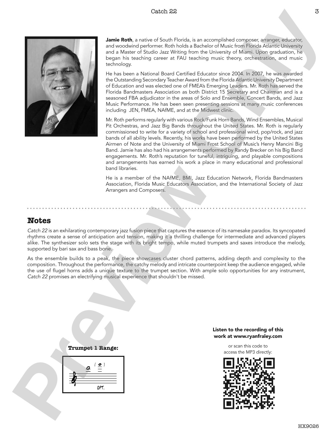 Catch 22: Jazz Ensemble Conductor Score & Parts
