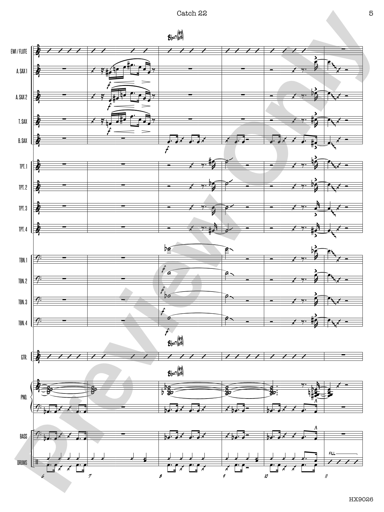 Catch 22: Jazz Ensemble Conductor Score & Parts