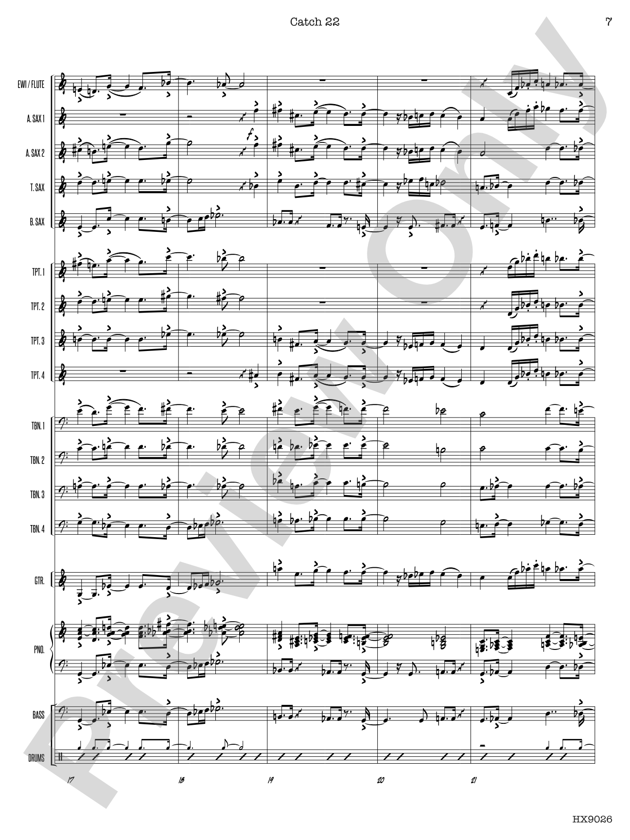 Catch 22: Jazz Ensemble Conductor Score & Parts