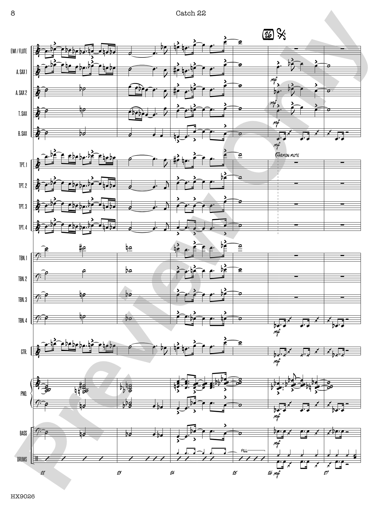 Catch 22: Jazz Ensemble Conductor Score & Parts
