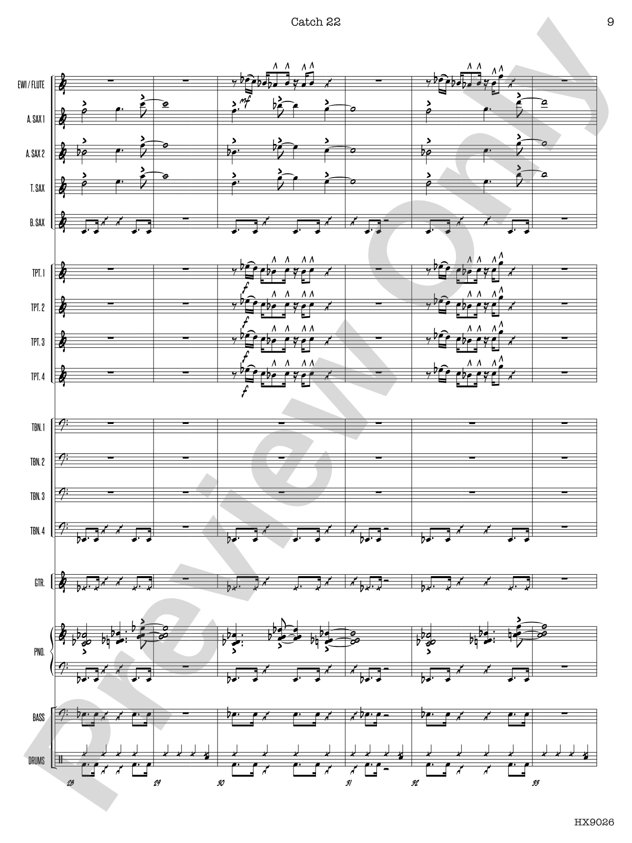 Catch 22: Jazz Ensemble Conductor Score & Parts