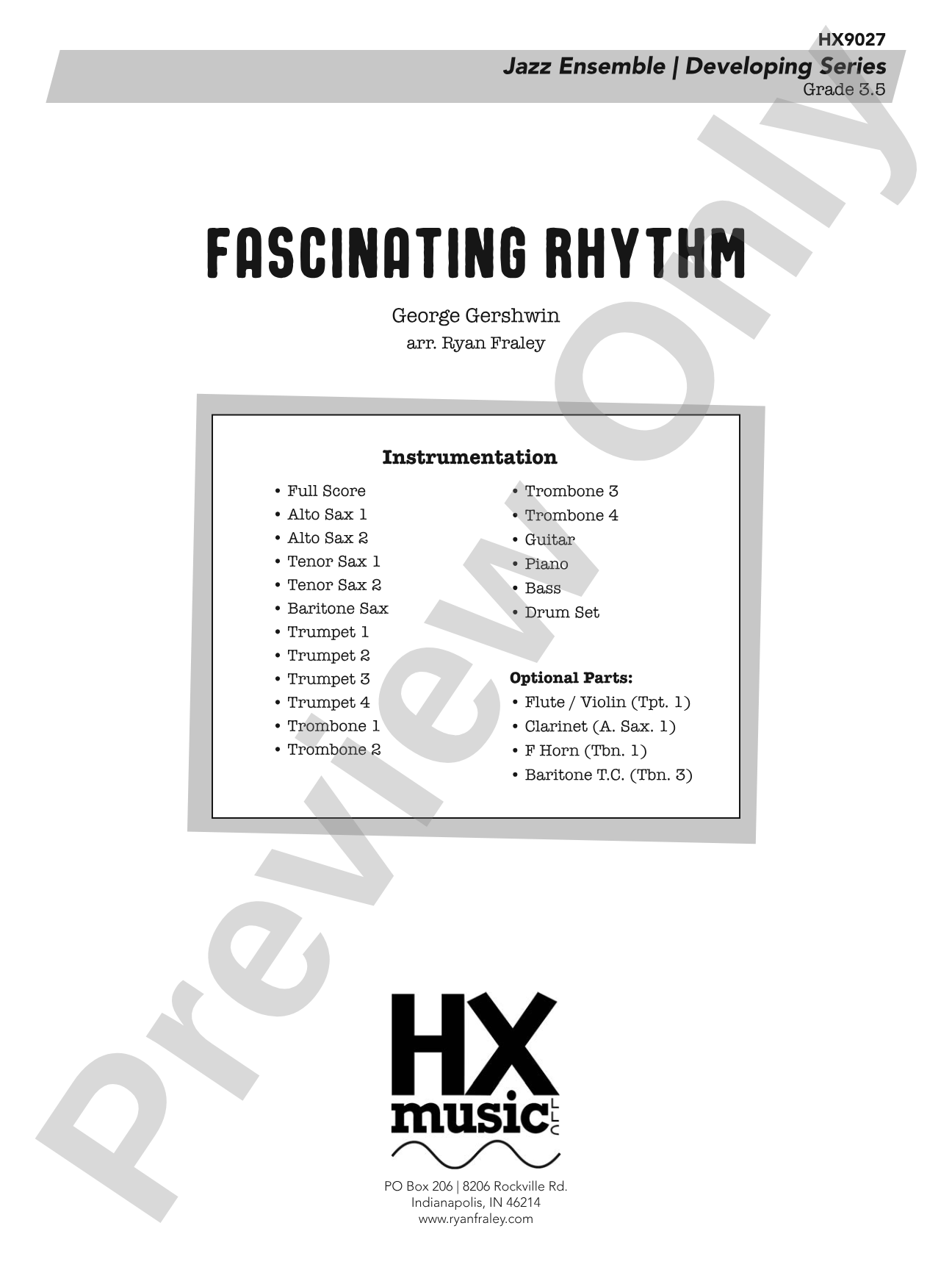 Fascinating Rhythm: Jazz Ensemble Conductor Score & Parts