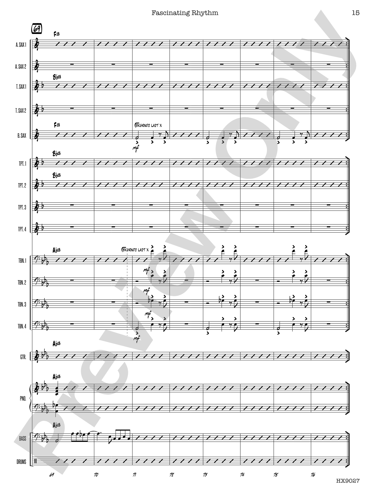 Fascinating Rhythm: Jazz Ensemble Conductor Score & Parts