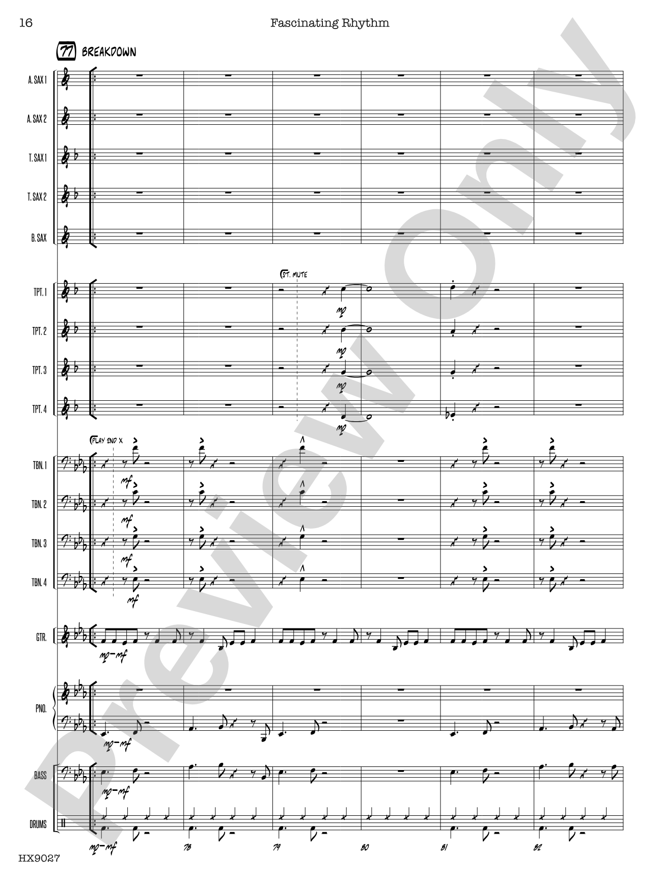 Fascinating Rhythm: Jazz Ensemble Conductor Score & Parts