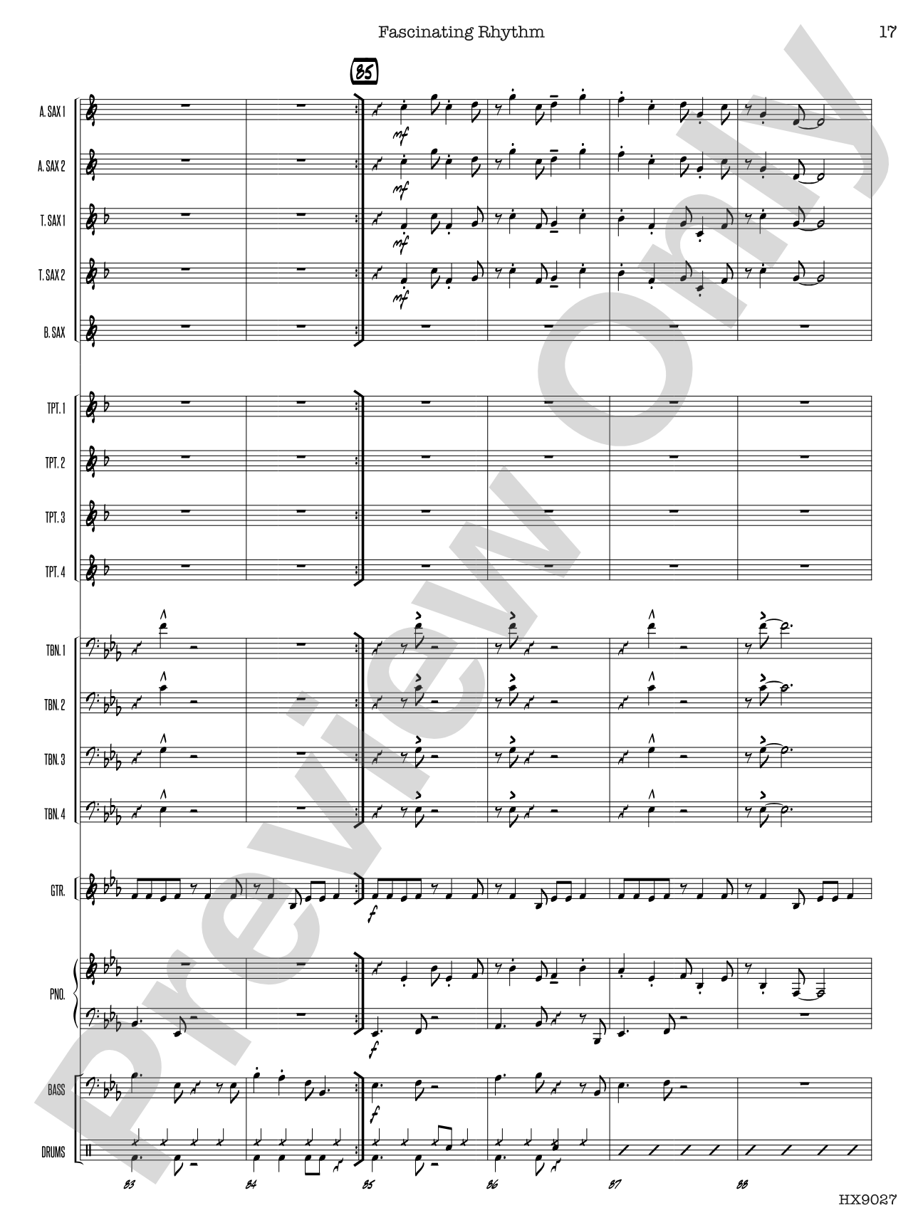 Fascinating Rhythm: Jazz Ensemble Conductor Score & Parts