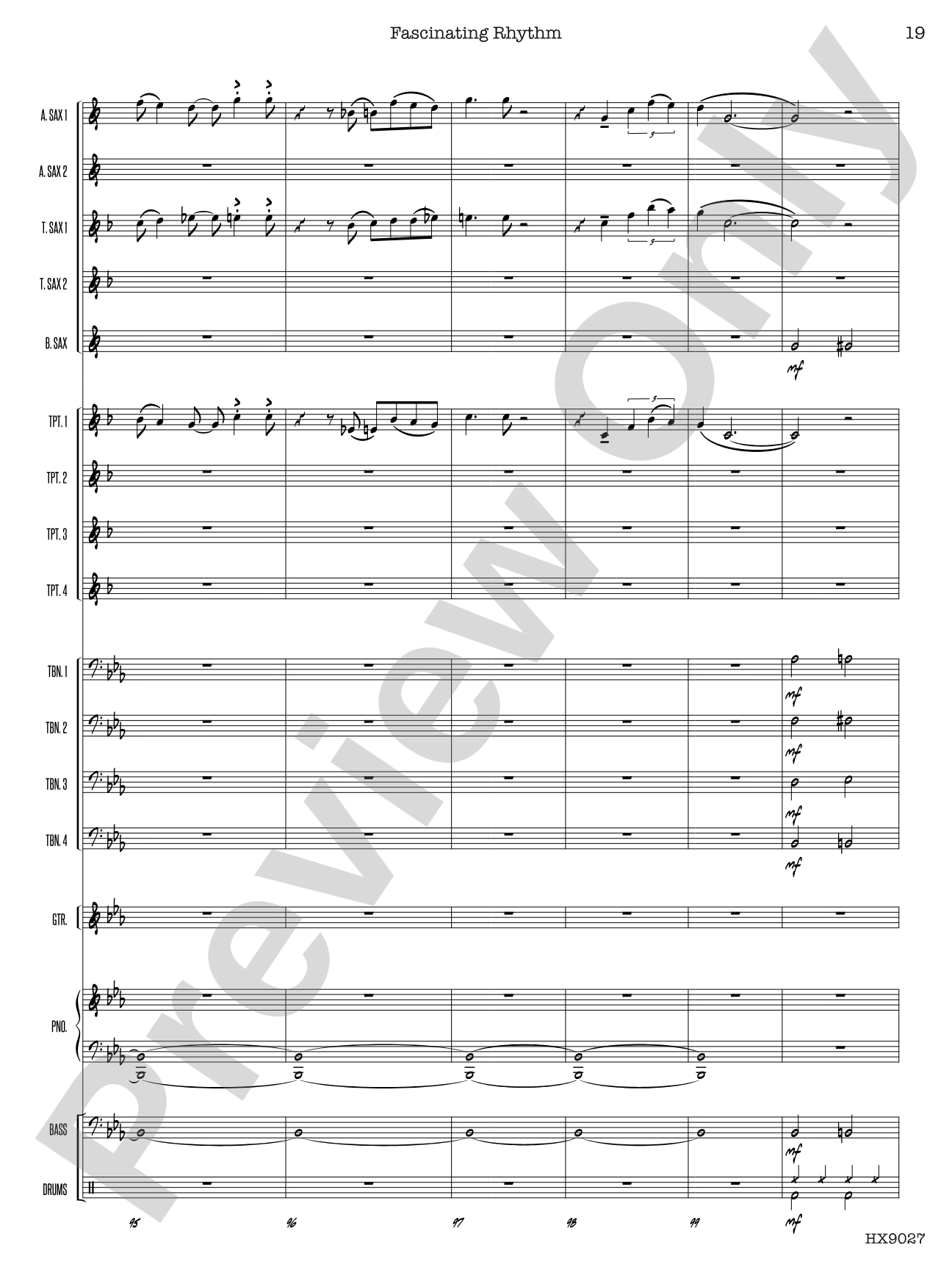 Fascinating Rhythm: Jazz Ensemble Conductor Score & Parts