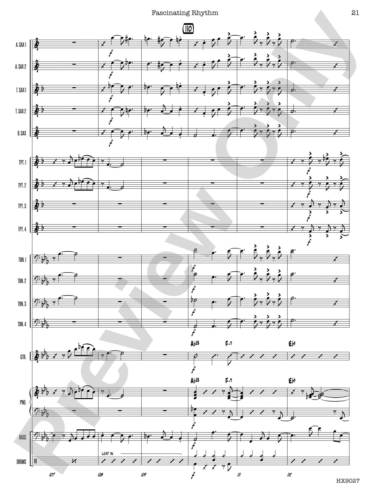 Fascinating Rhythm: Jazz Ensemble Conductor Score & Parts