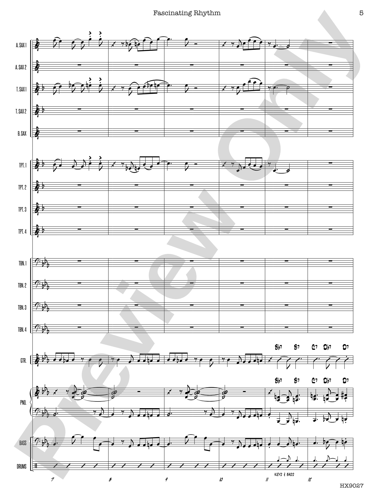 Fascinating Rhythm: Jazz Ensemble Conductor Score & Parts