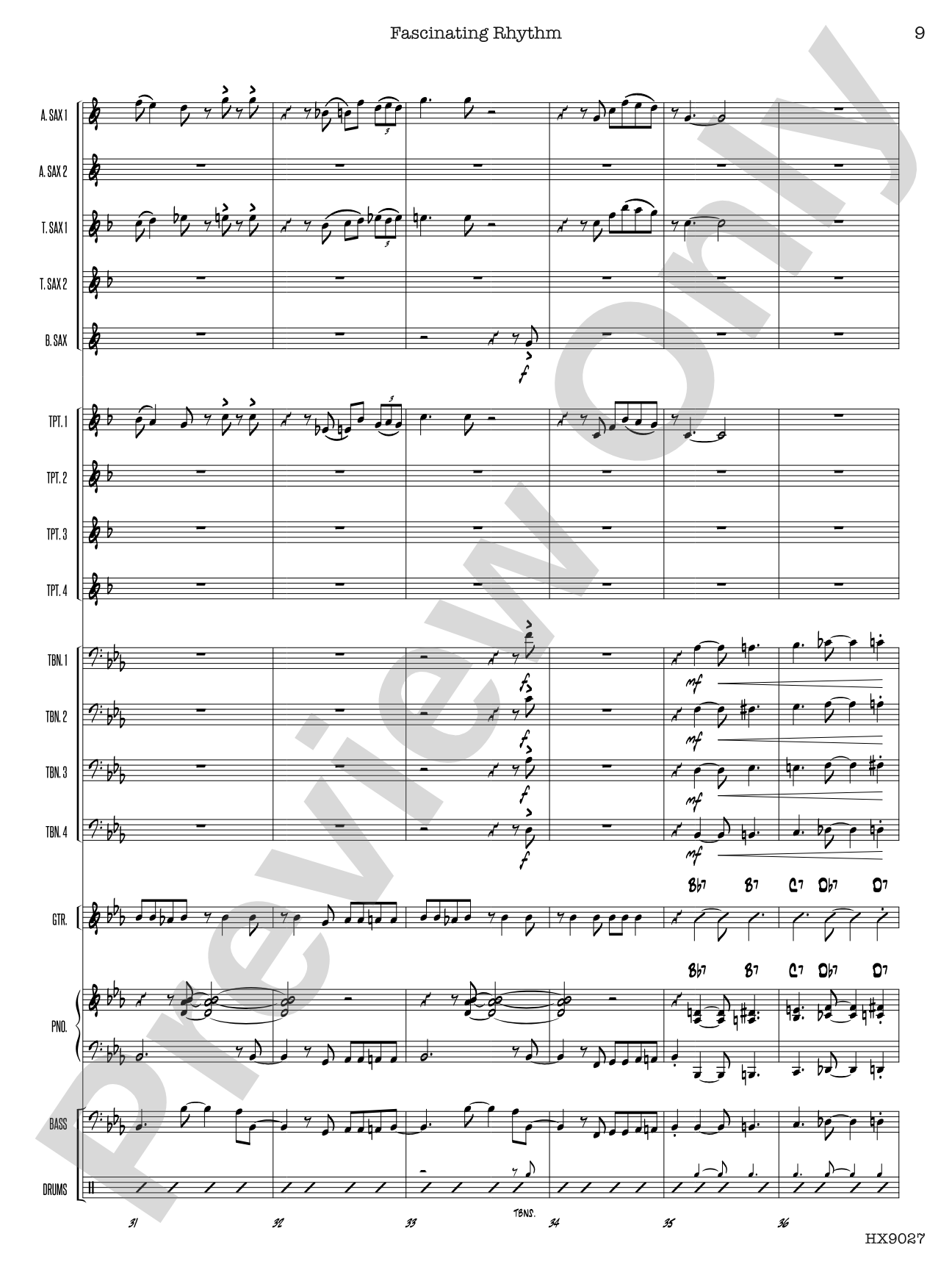 Fascinating Rhythm: Jazz Ensemble Conductor Score & Parts