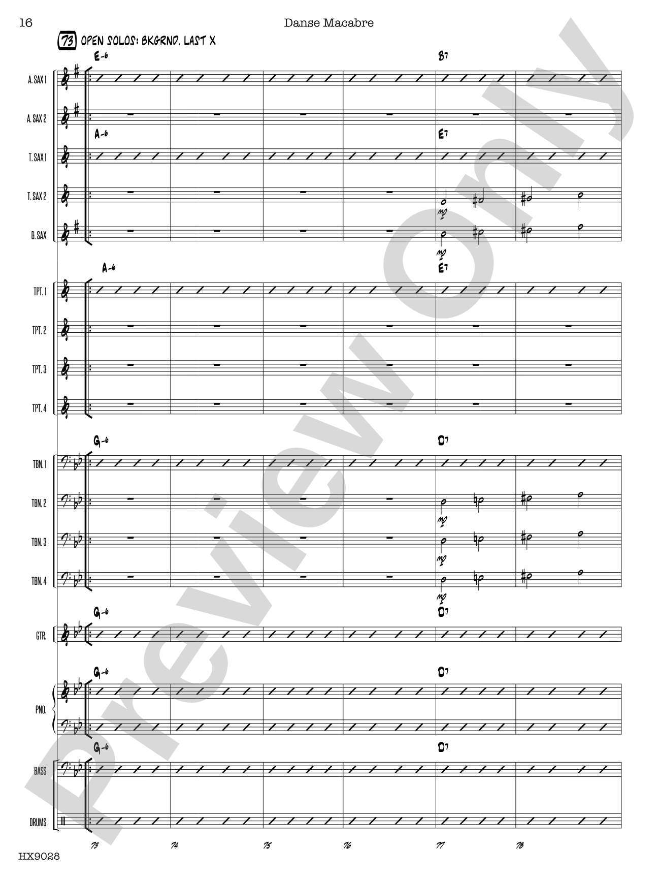 Danse Macabre: Score
