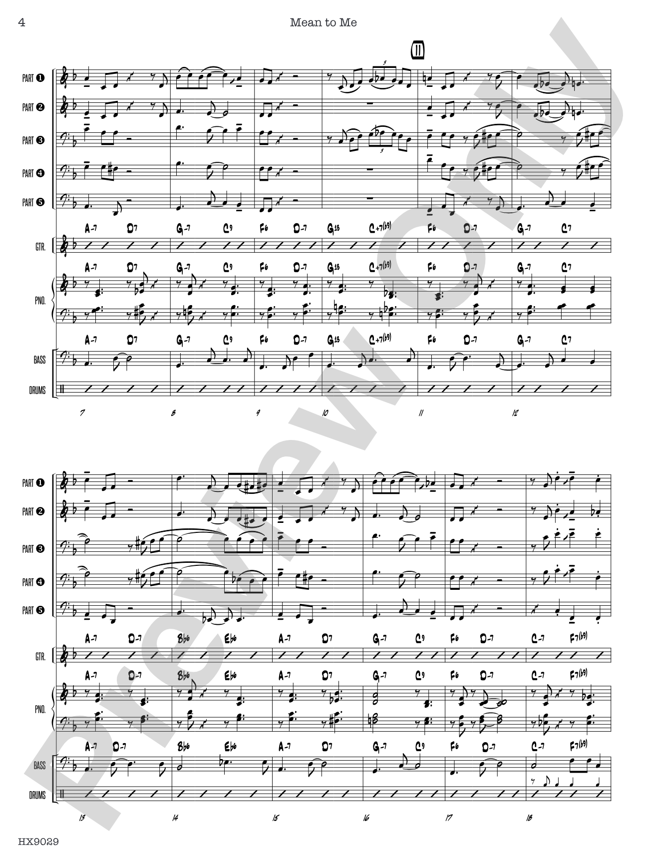 Mean to Me: Jazz Ensemble Conductor Score & Parts