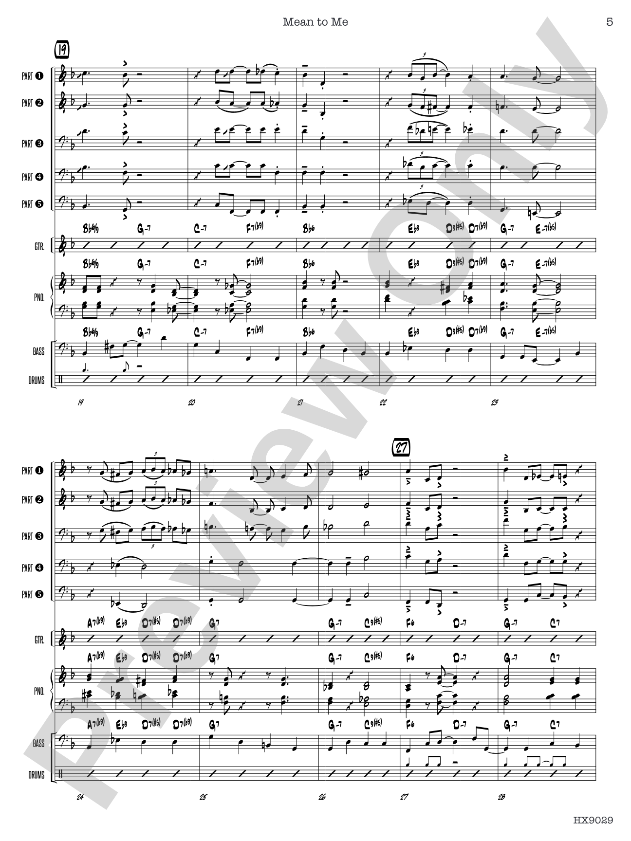 Mean to Me: Jazz Ensemble Conductor Score & Parts