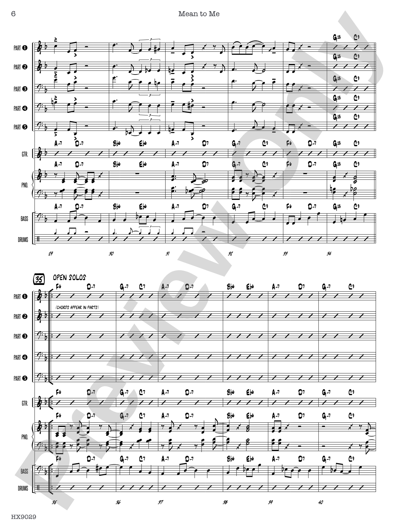 Mean to Me: Jazz Ensemble Conductor Score & Parts