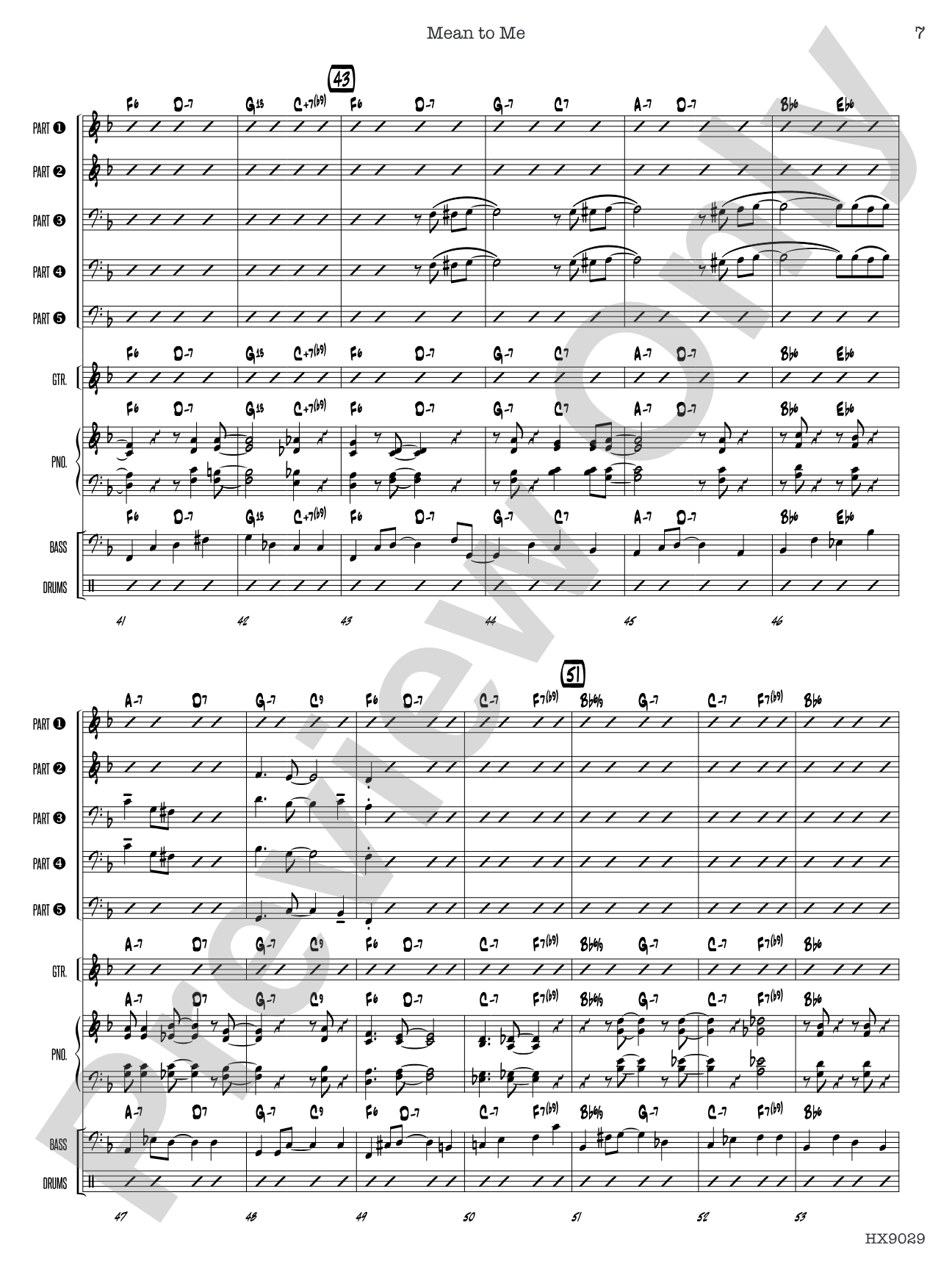 Mean to Me: Jazz Ensemble Conductor Score & Parts