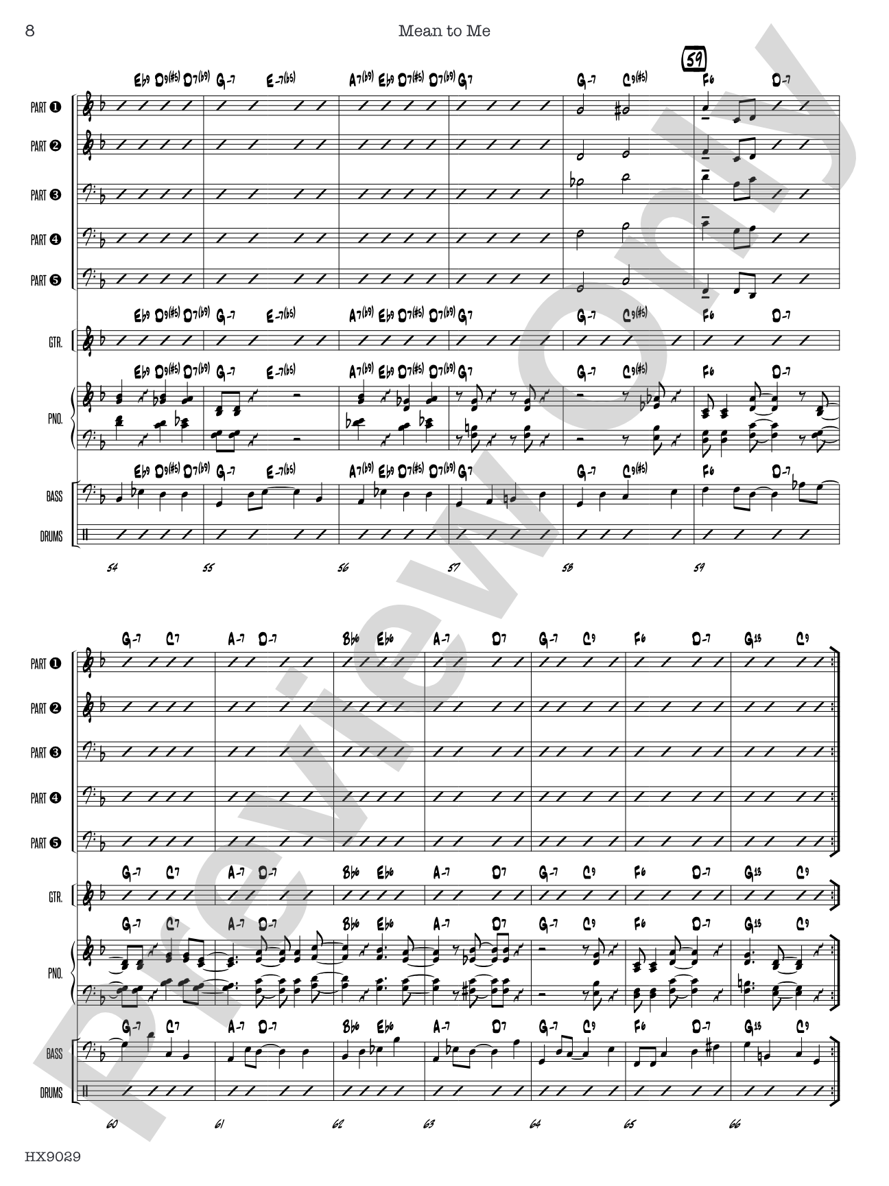 Mean to Me: Jazz Ensemble Conductor Score & Parts