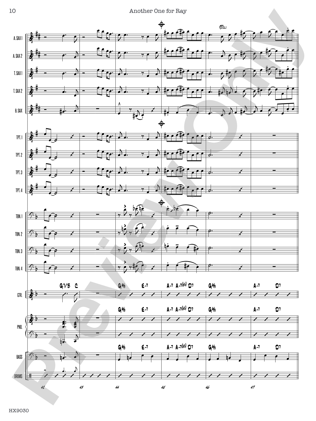 Another One for Ray: Jazz Ensemble Conductor Score & Parts