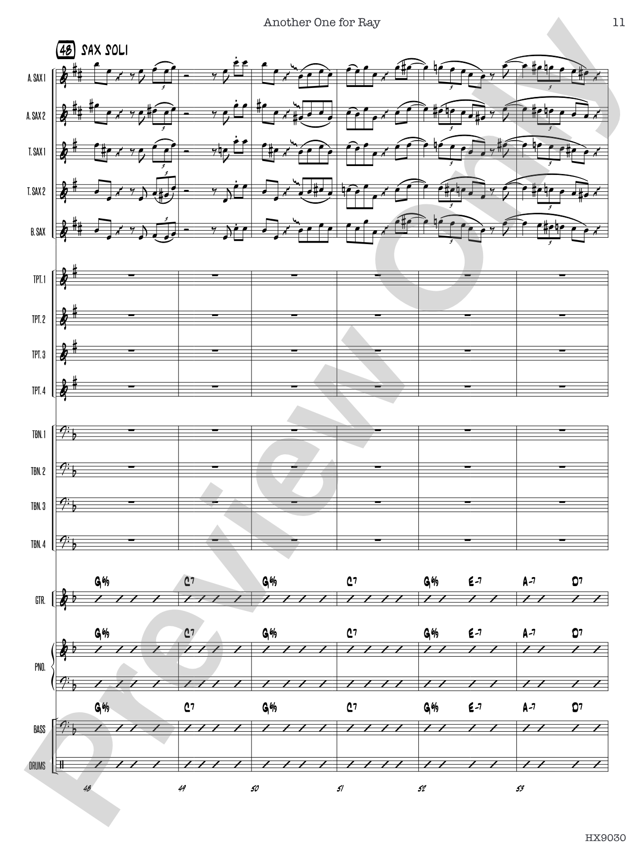 Another One for Ray: Jazz Ensemble Conductor Score & Parts
