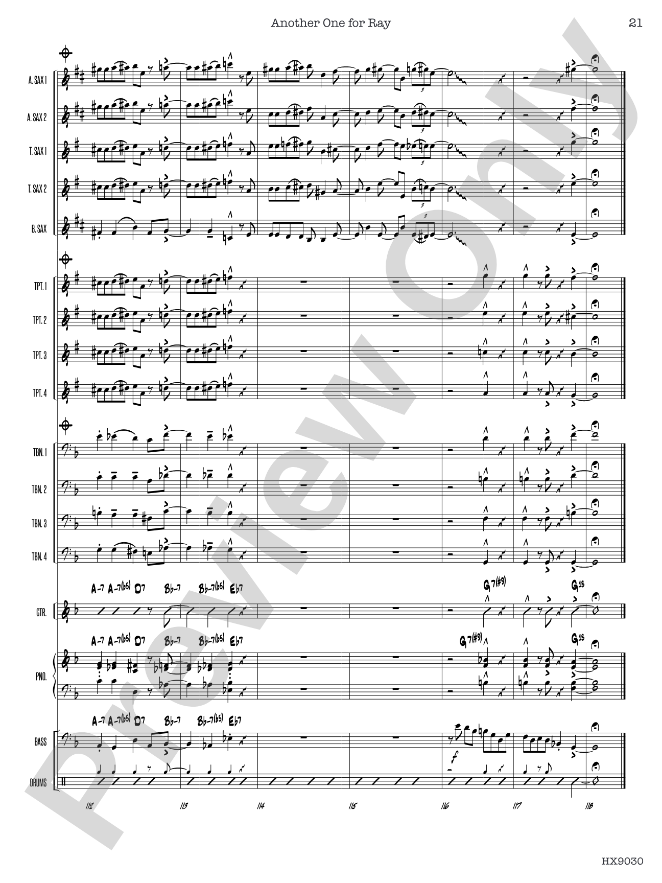 Another One for Ray: Jazz Ensemble Conductor Score & Parts