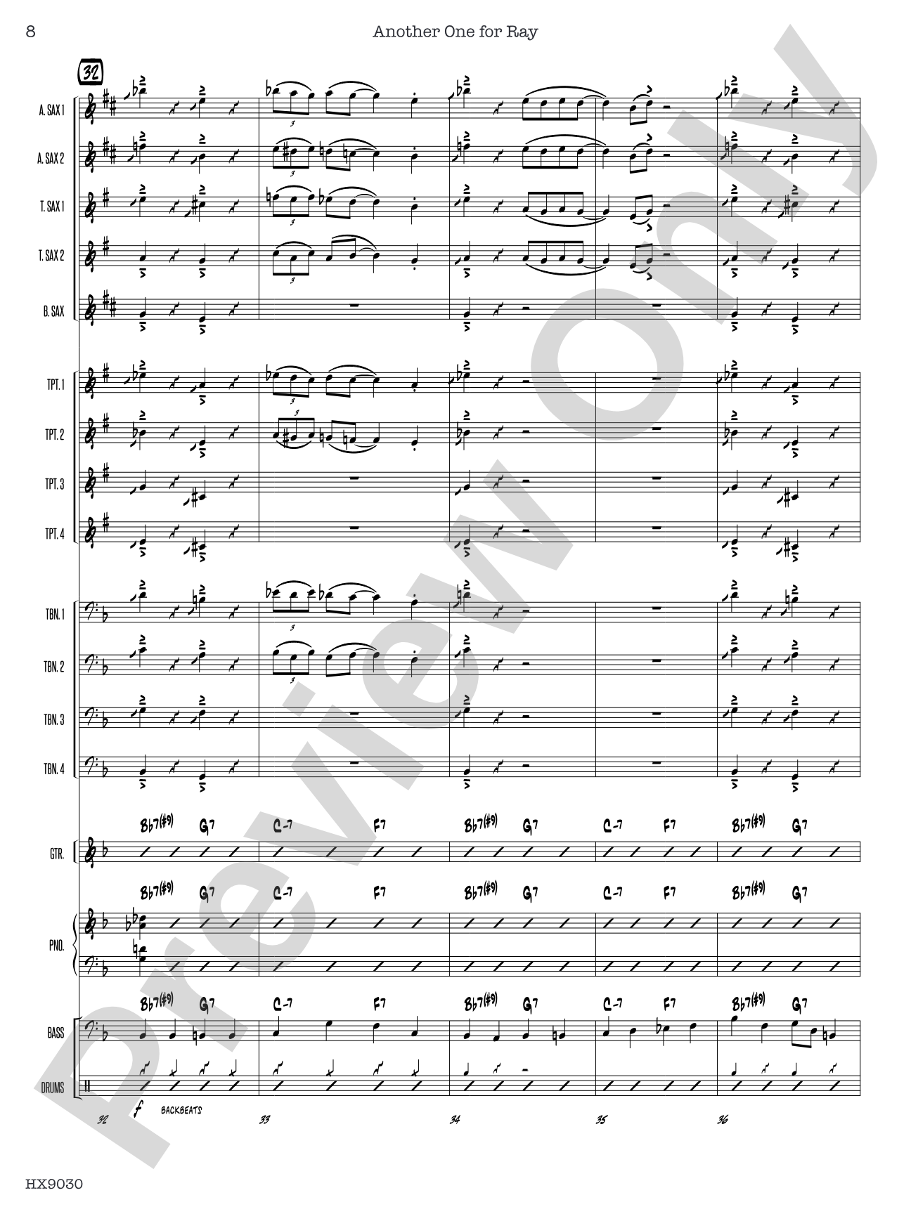 Another One for Ray: Jazz Ensemble Conductor Score & Parts