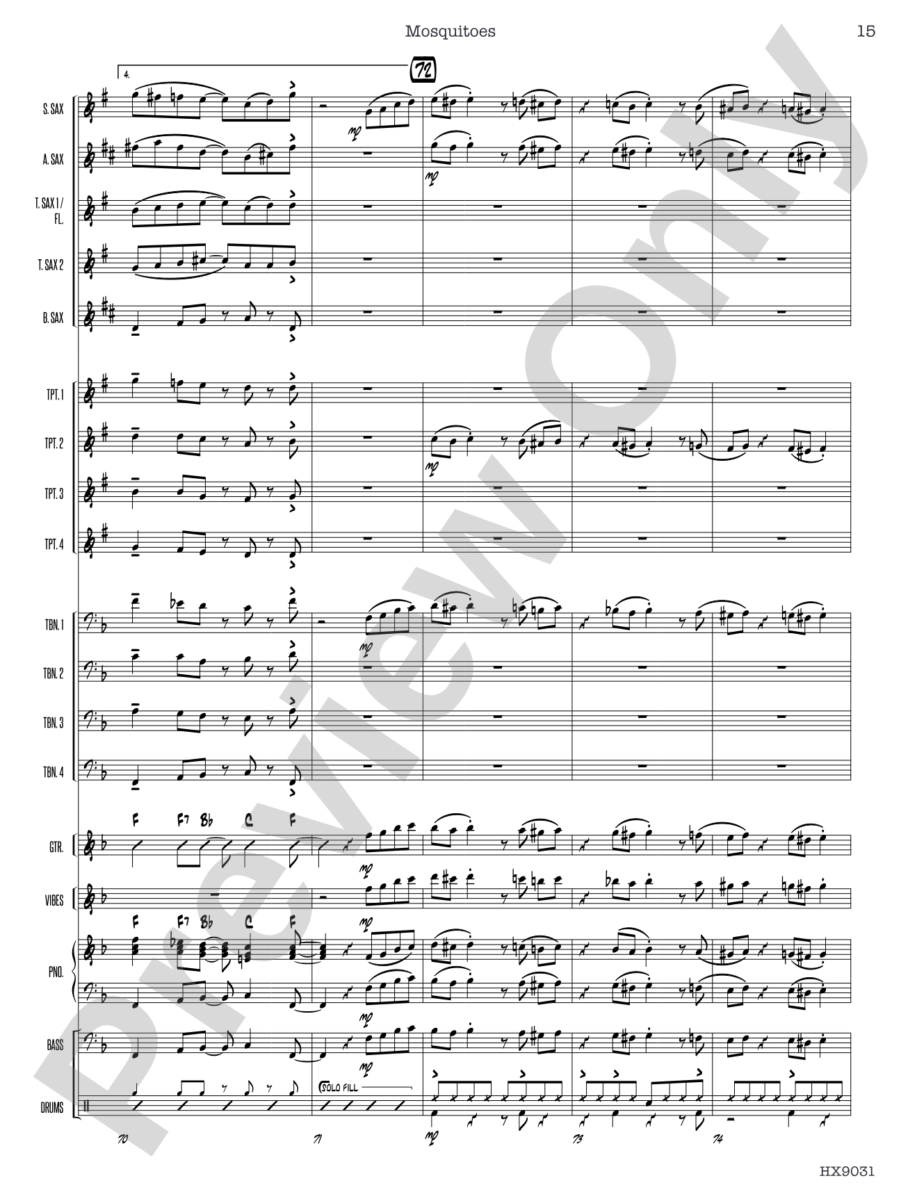 Mosquitoes: Jazz Ensemble Conductor Score & Parts