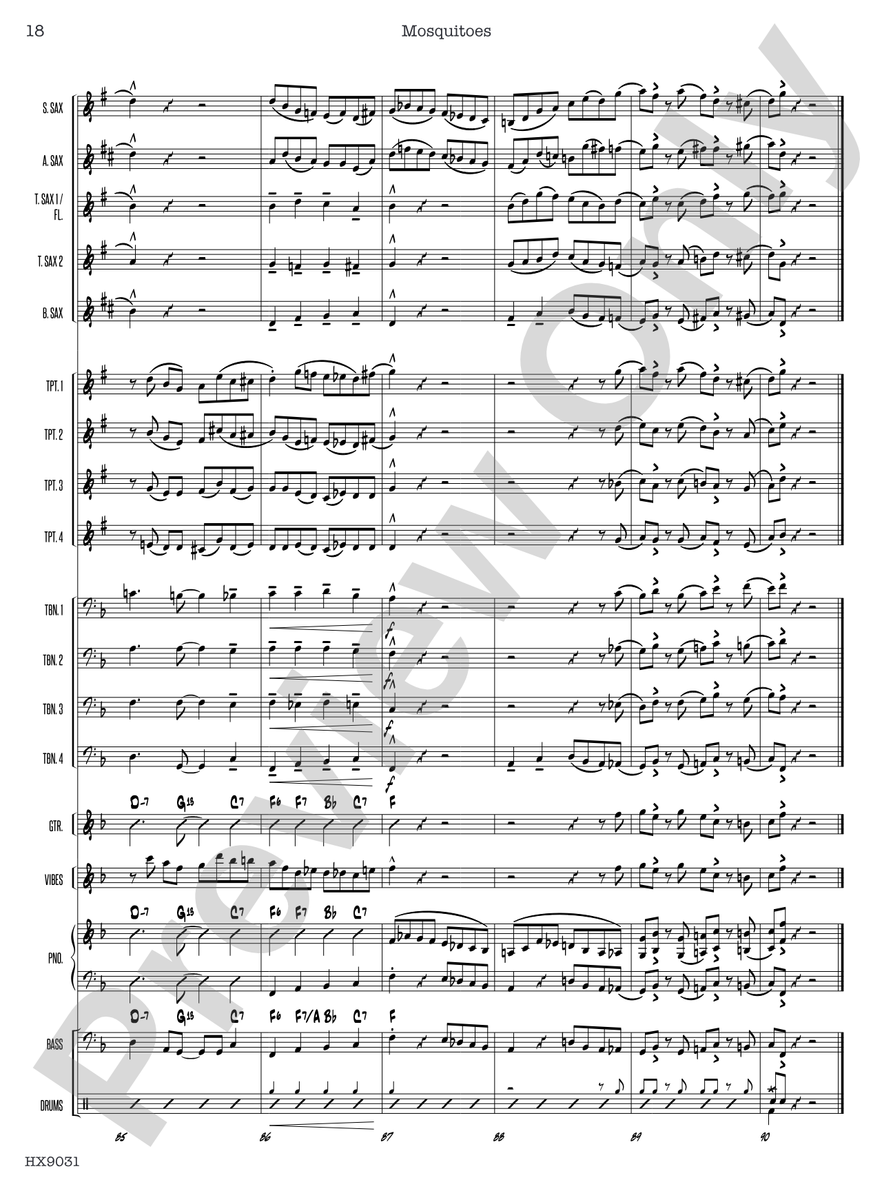 Mosquitoes: Jazz Ensemble Conductor Score & Parts